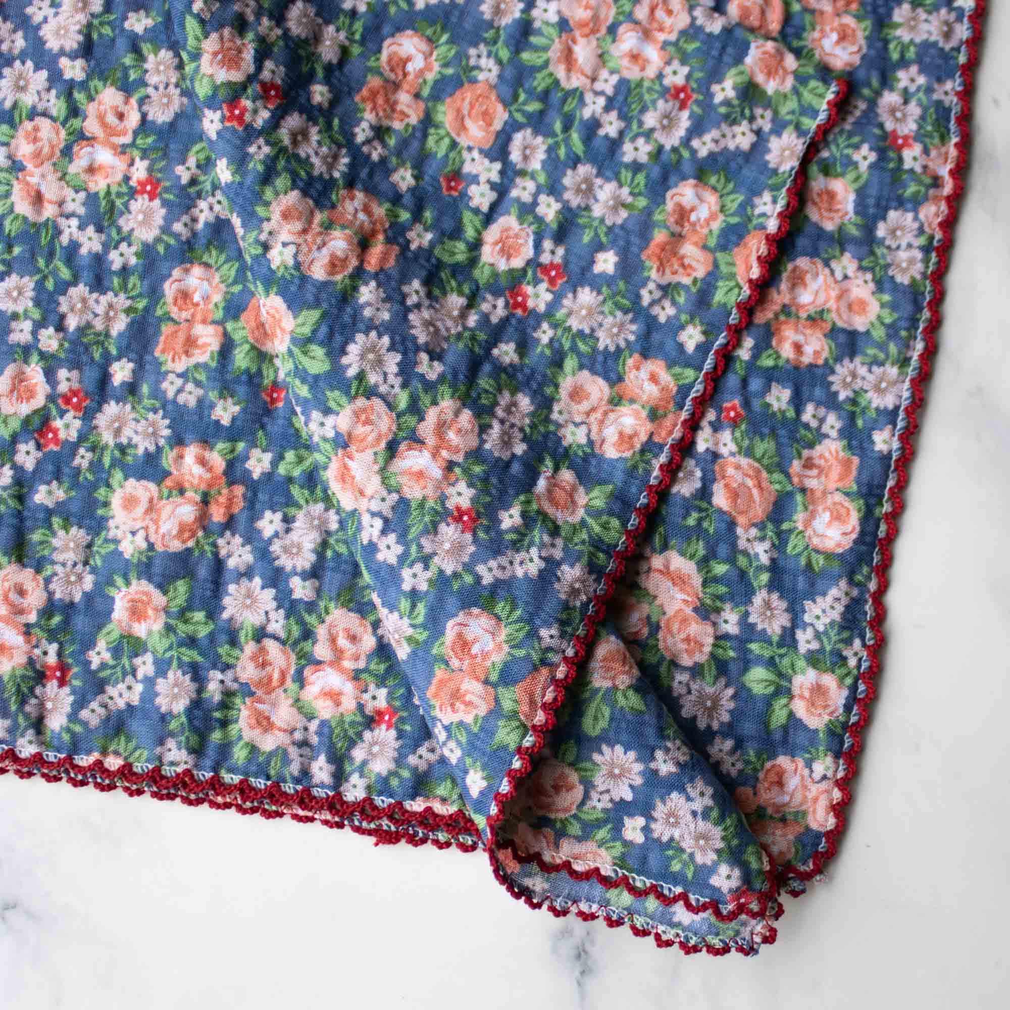 Rose Garden Cotton Scarf - Out of the Blue