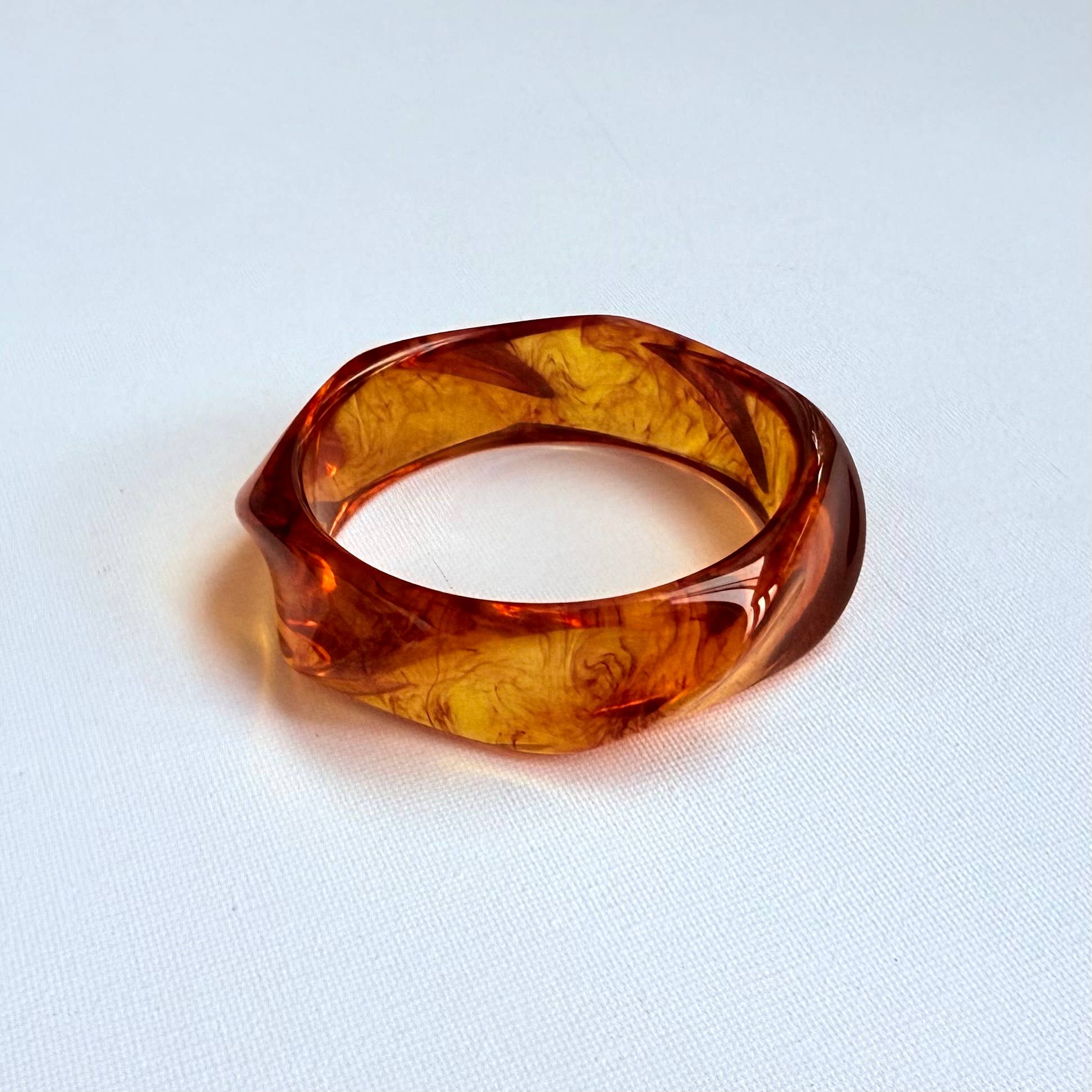 Acrylic Wave Bangle Jewellery Amber - Out of the Blue