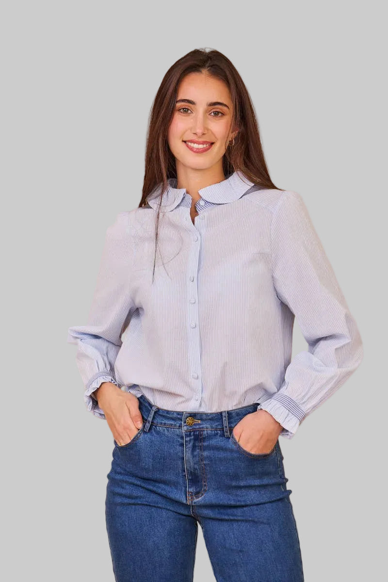 Amira Blouse – Effortless Charm in 100% Cotton - Out of the Blue