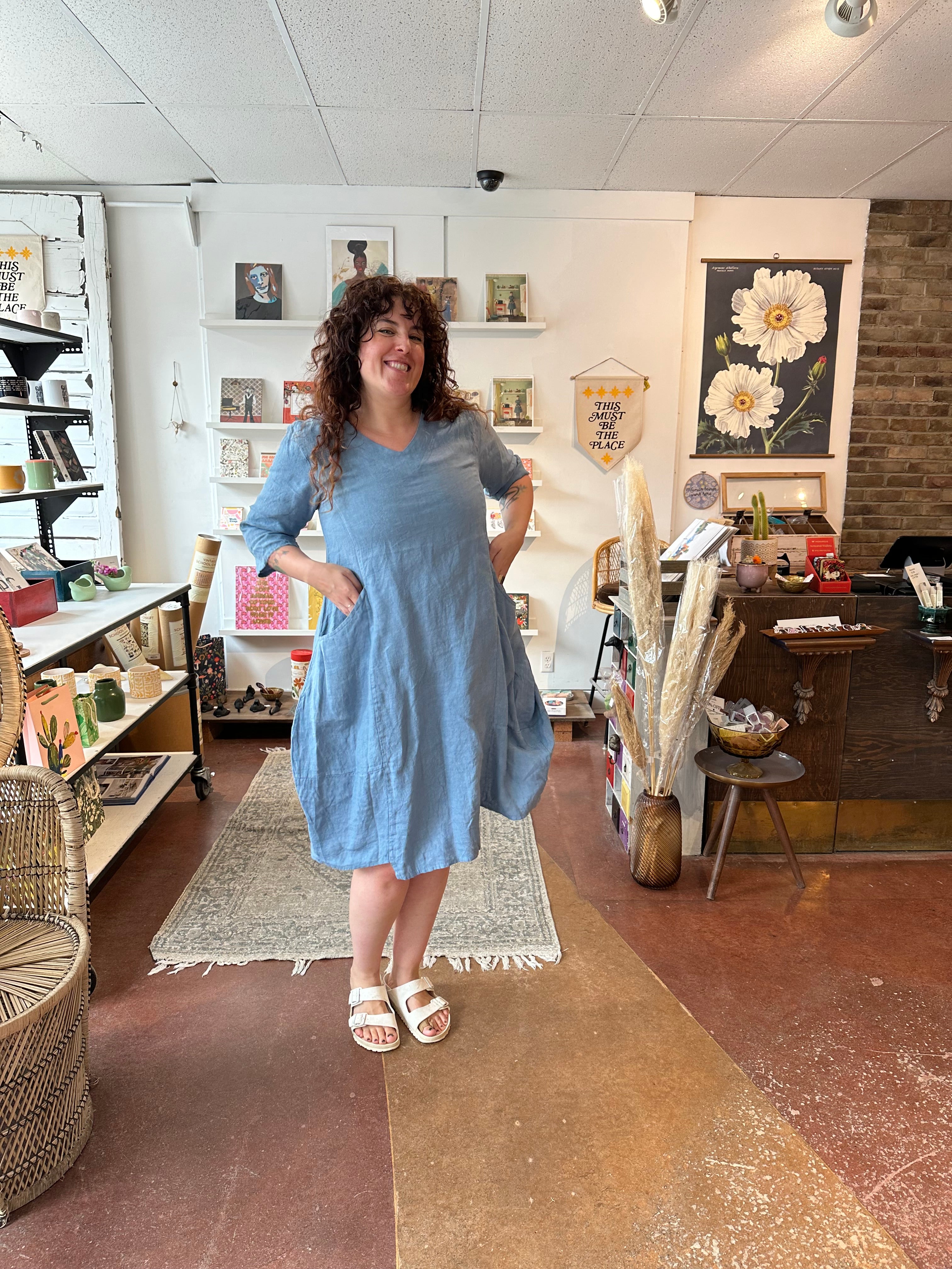Le Marais Linen Dress - Out of the Blue