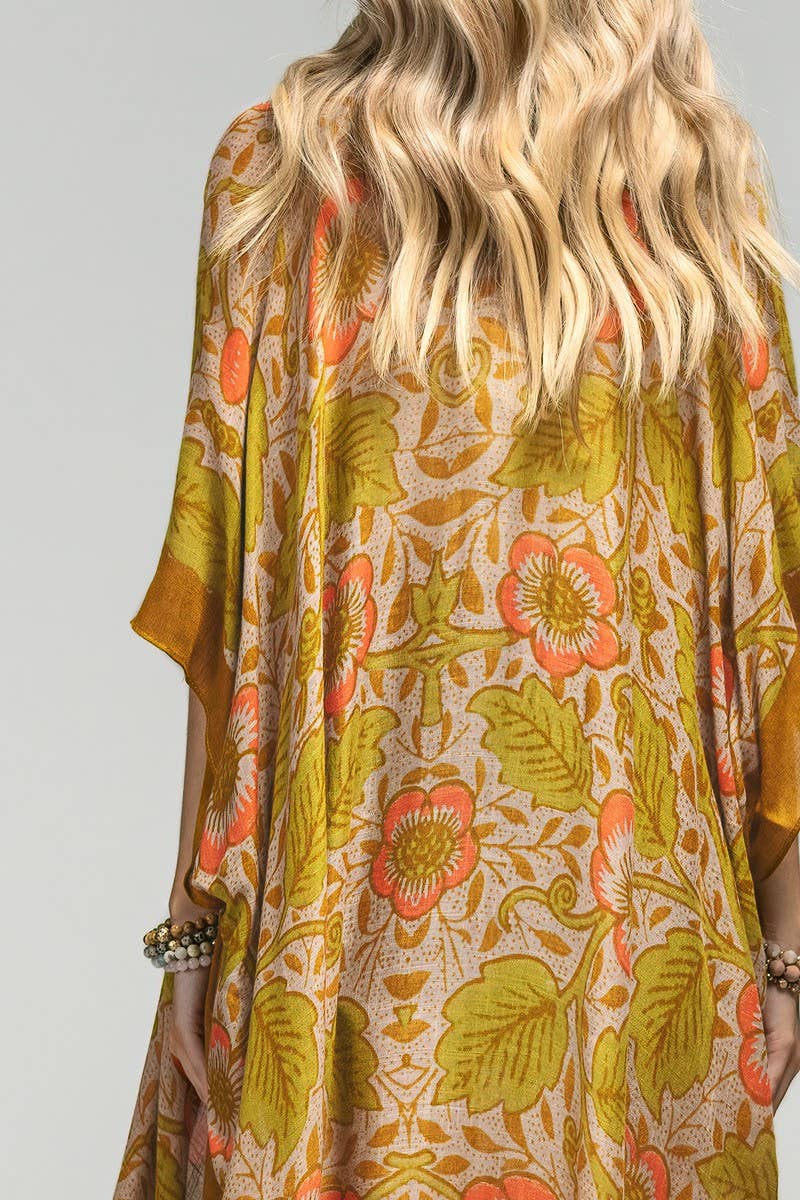 Vintage Floral Print Duster