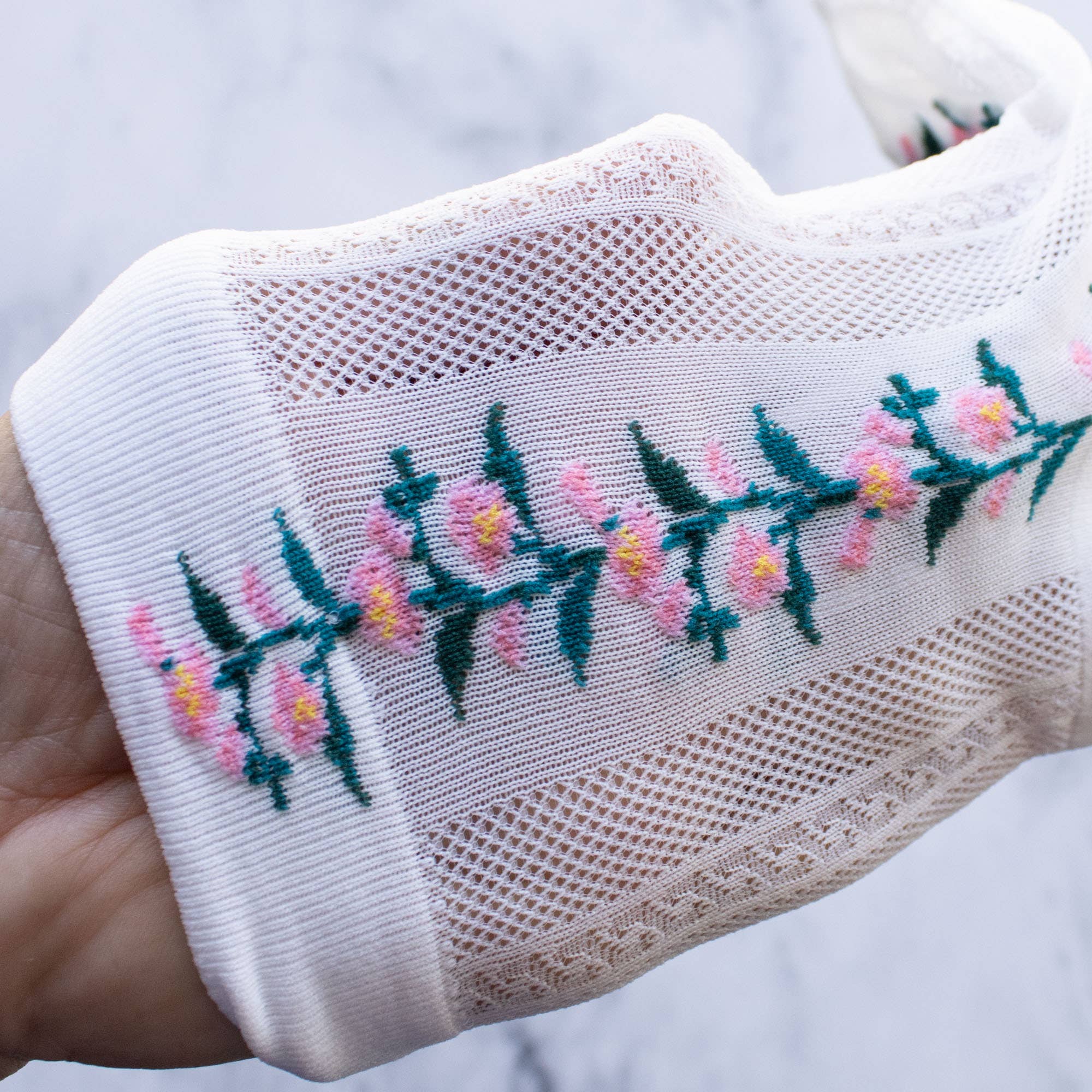 Floral Mesh Socks - Out of the Blue