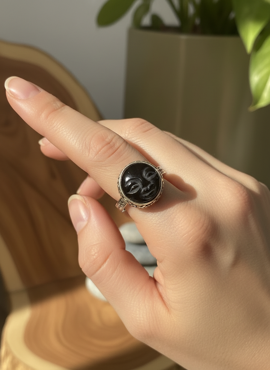 Onyx Moon Ring