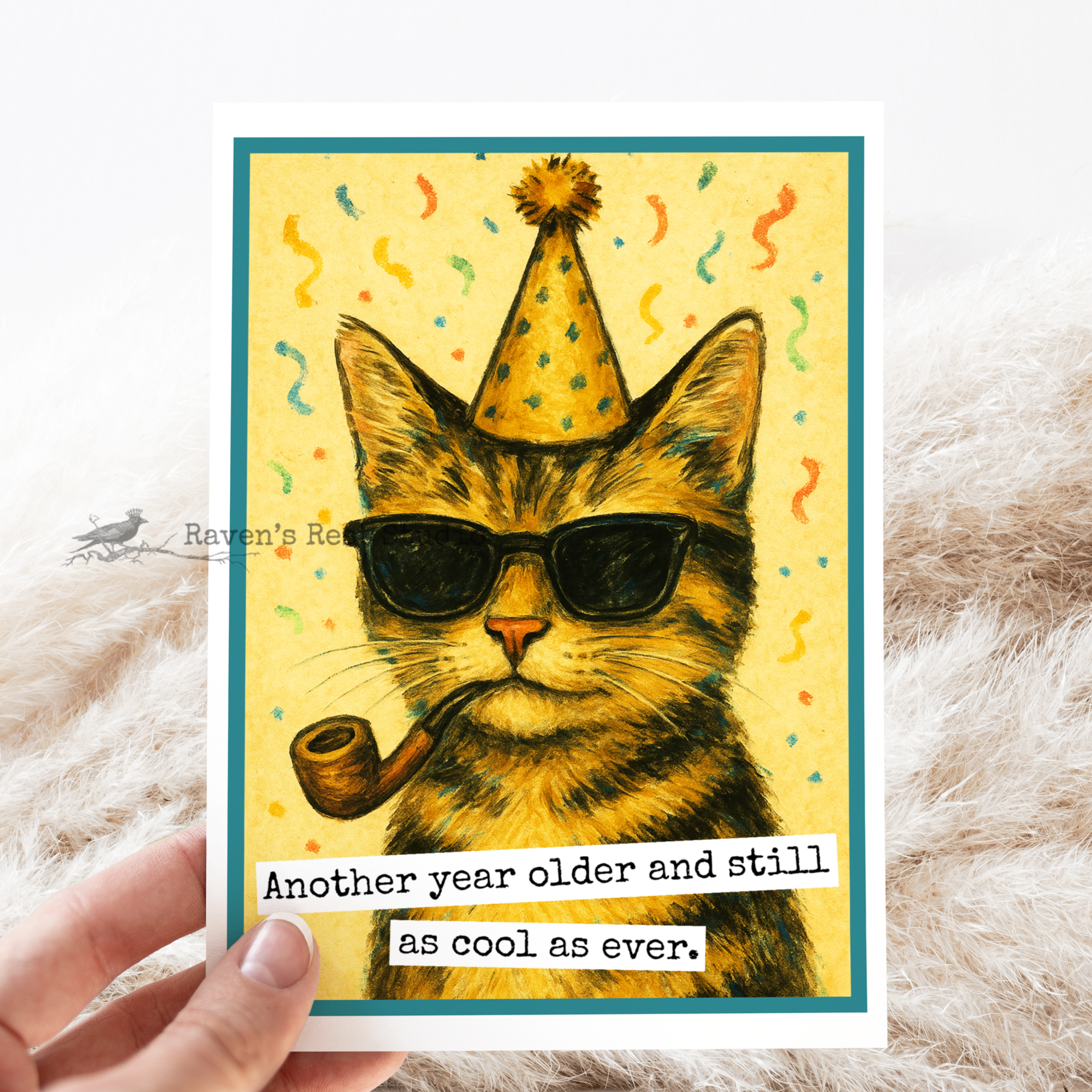 Funny Birthday Card. Still As Cool As Ever. Cat Greeting.