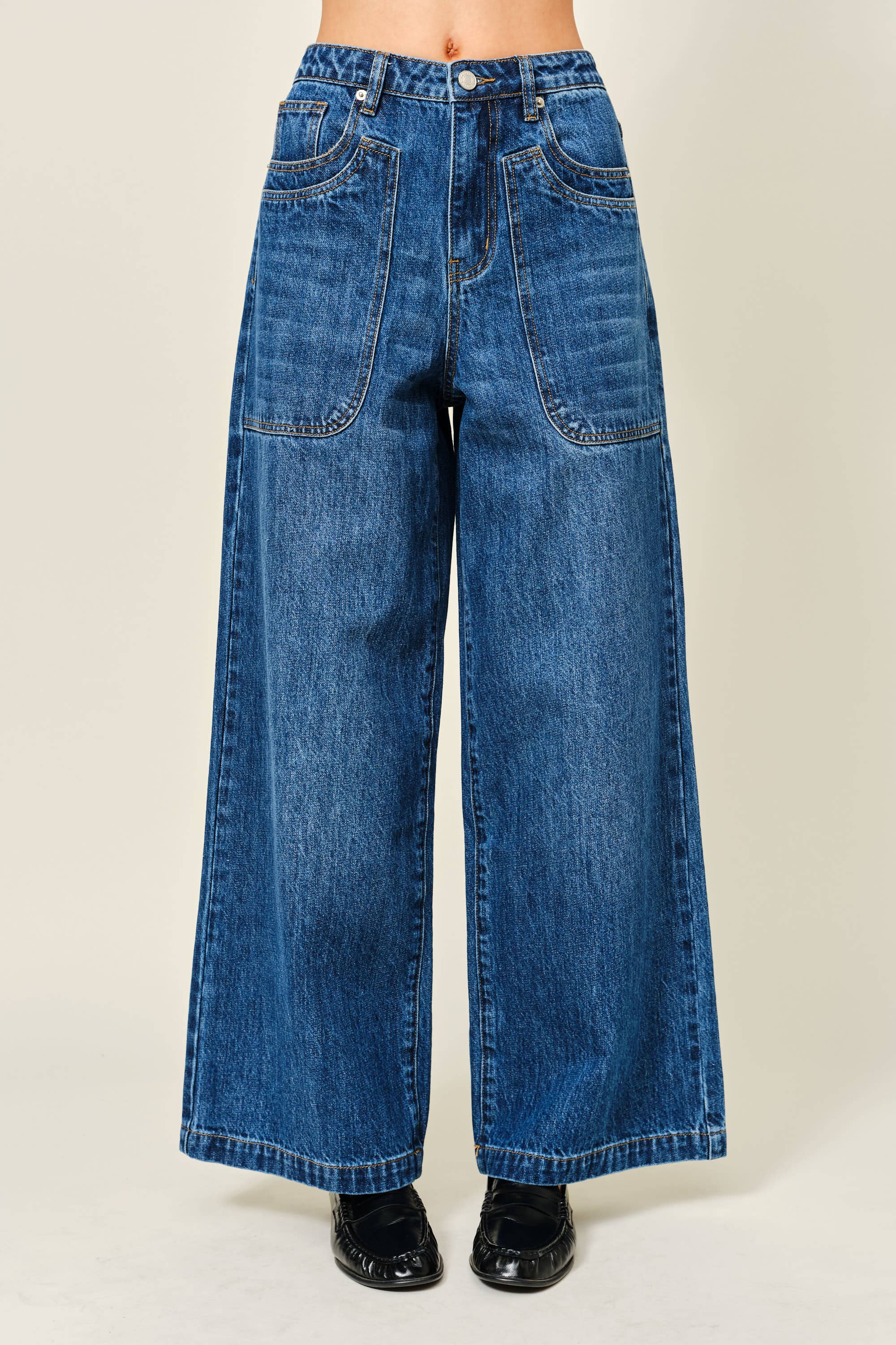 WIDE LEG DENIM JEANS