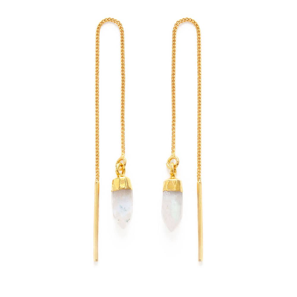 Gemstone Spike Threader Earrings: Rose Quartz - Out of the Blue