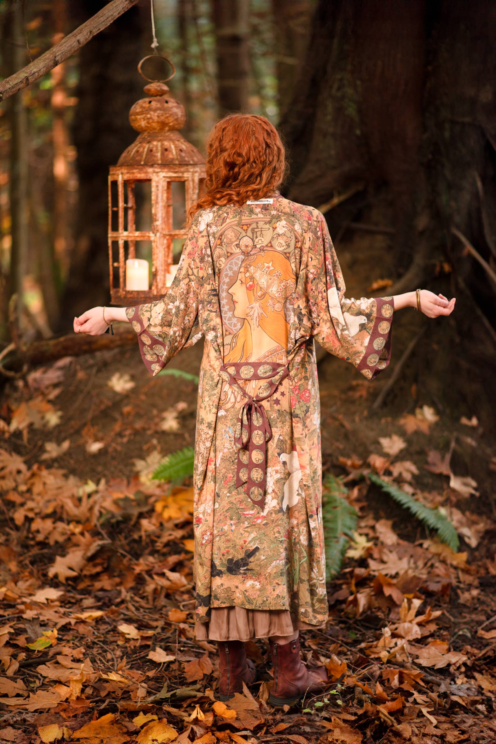 Dreamweaver Bamboo Duster Robe with Zodiac Signs - Out of the Blue