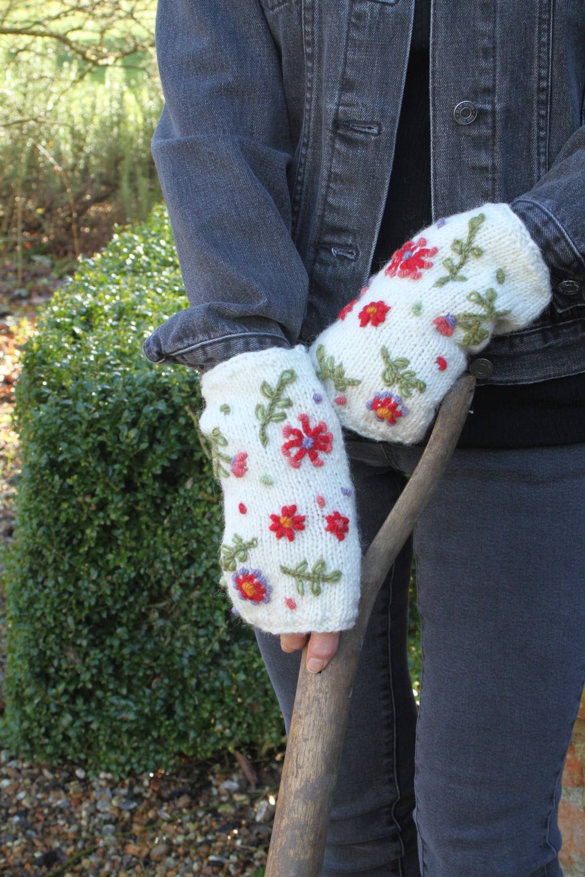 Embroidered Flowers Handwarmers