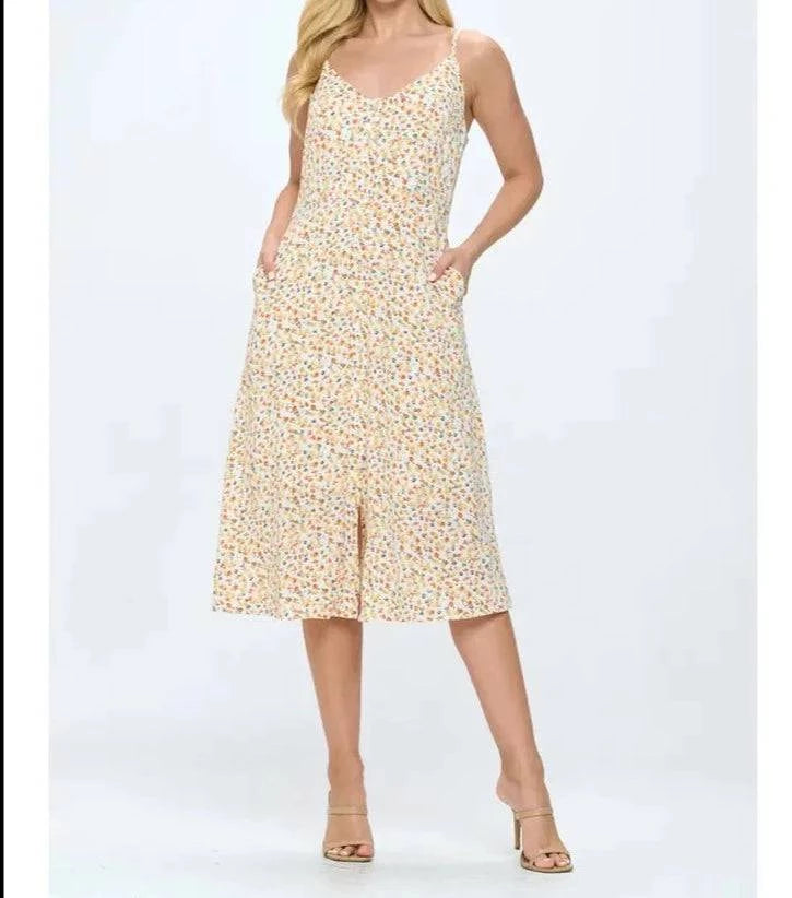 FLORAL PRINT MIDI DRESS - Out of the Blue