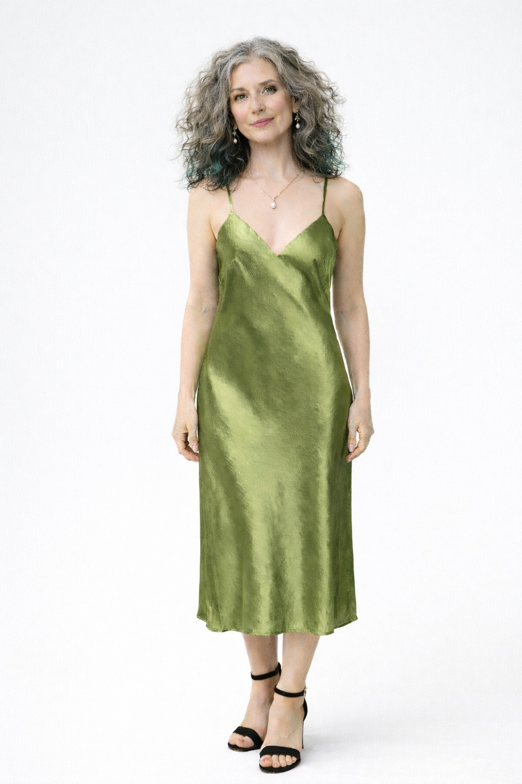 Satin Slip Dress - Out of the Blue