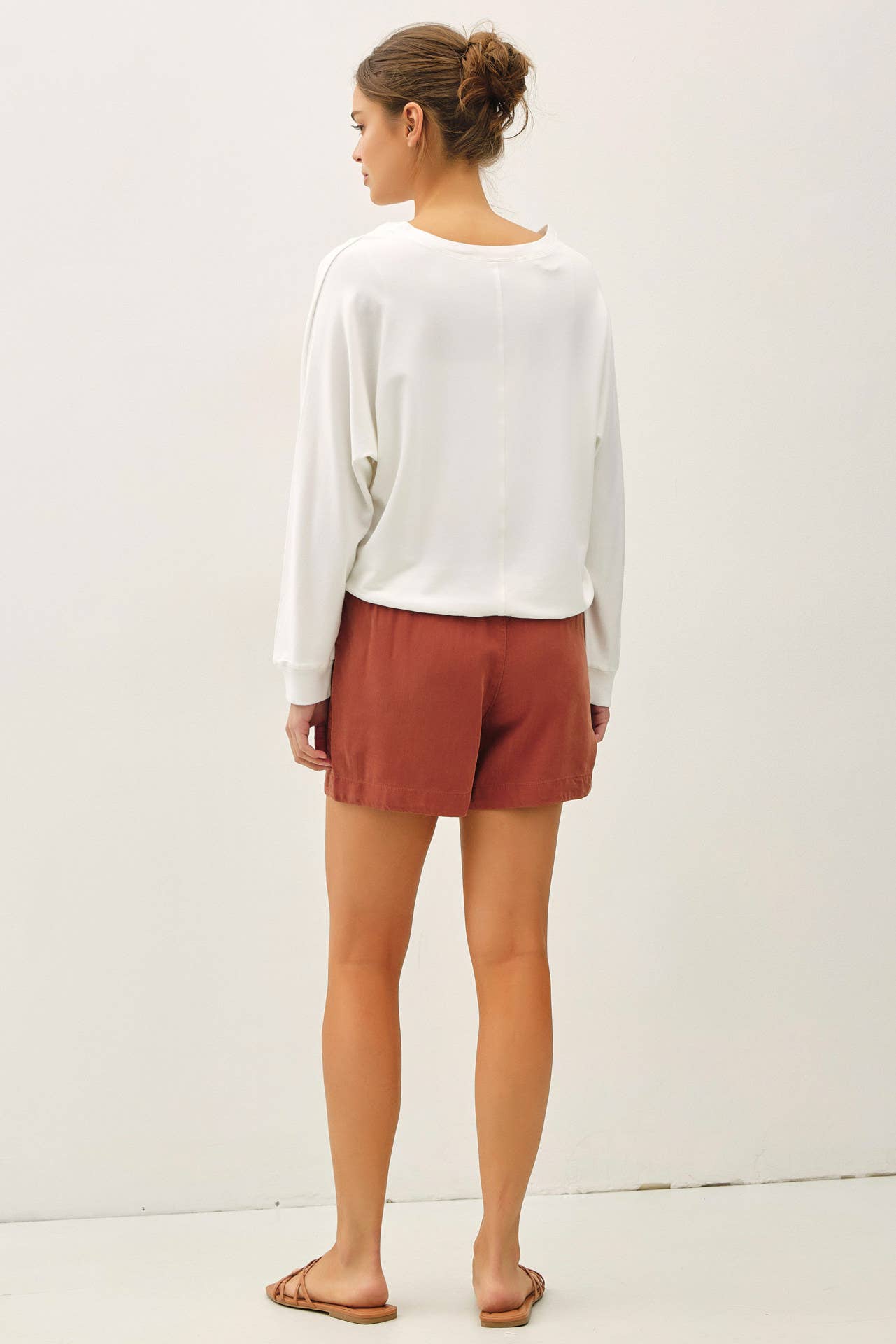 NEW SHADE-HIGH RISE PULL ON TENCEL SHORT - Out of the Blue