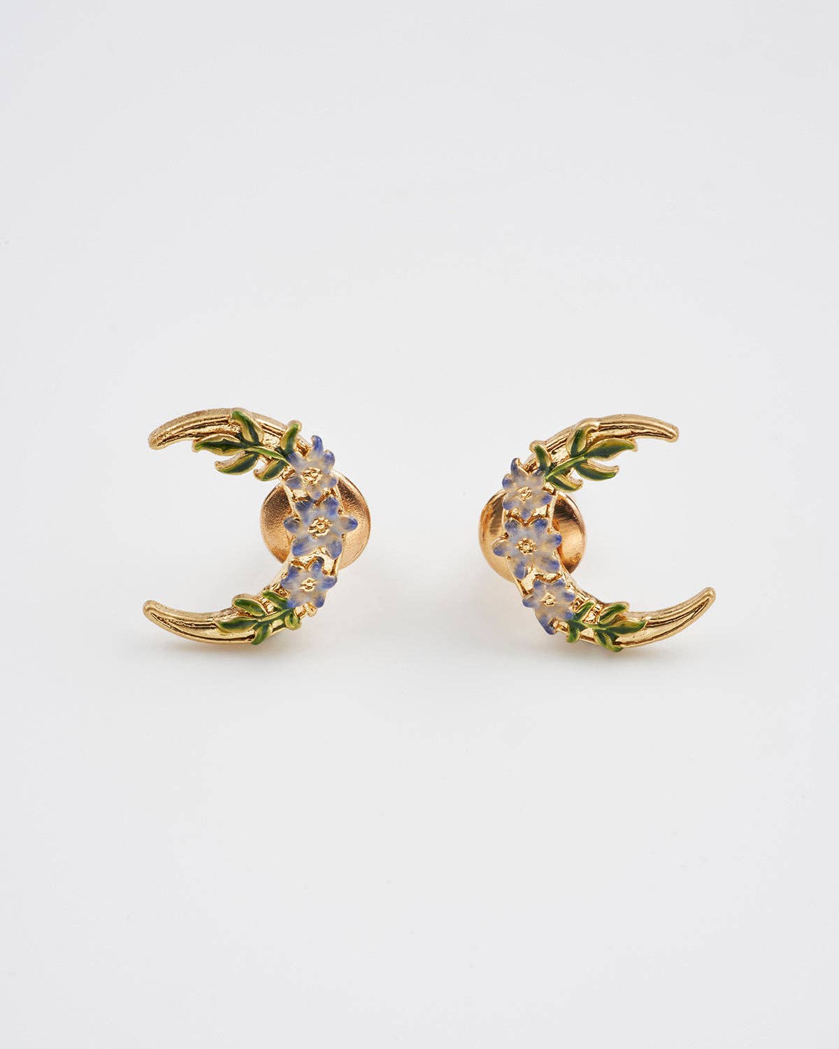 Nightshade Moon Gold Stud Earrings