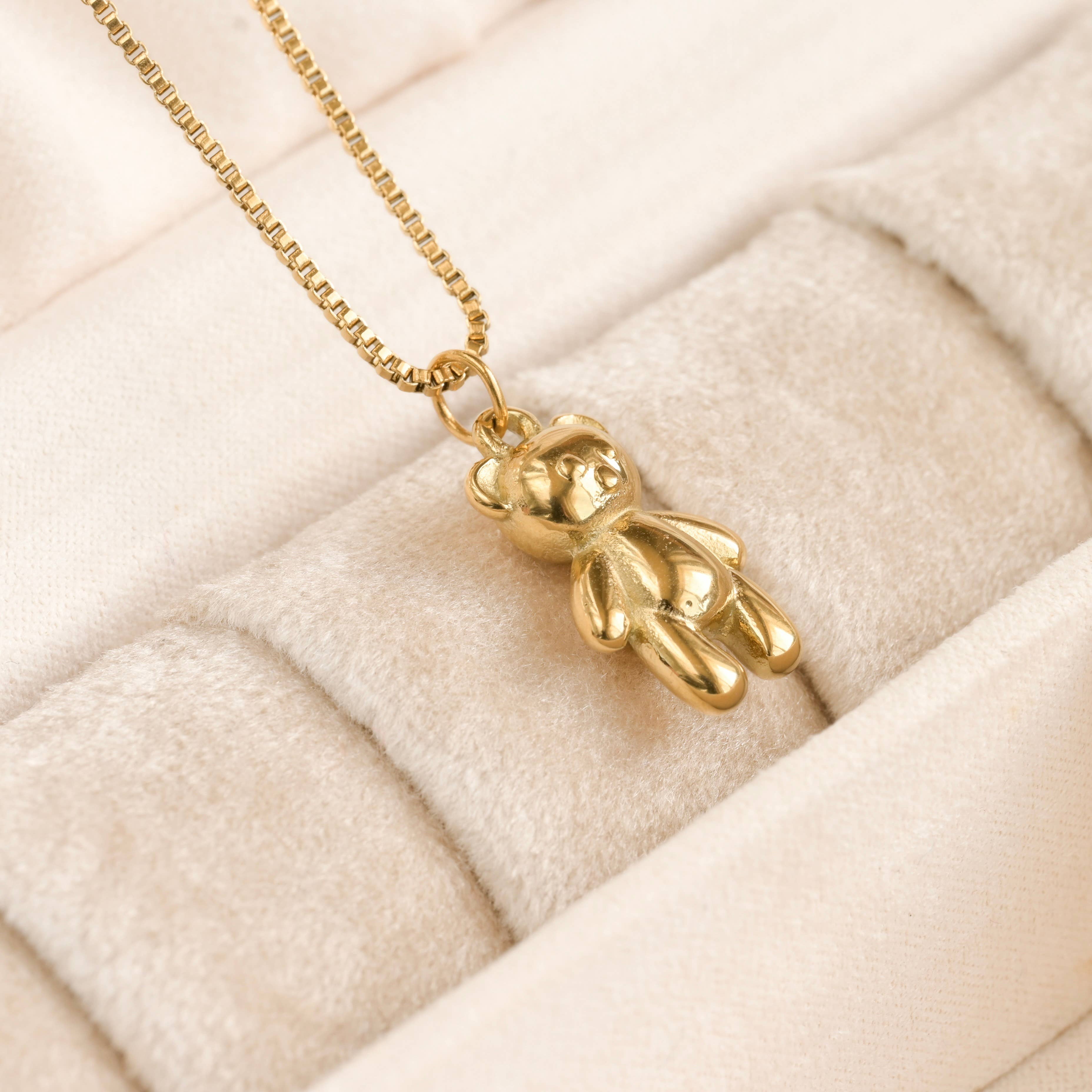 Whimsical Teddy Bear 18k Gold Pendant Necklace - Out of the Blue