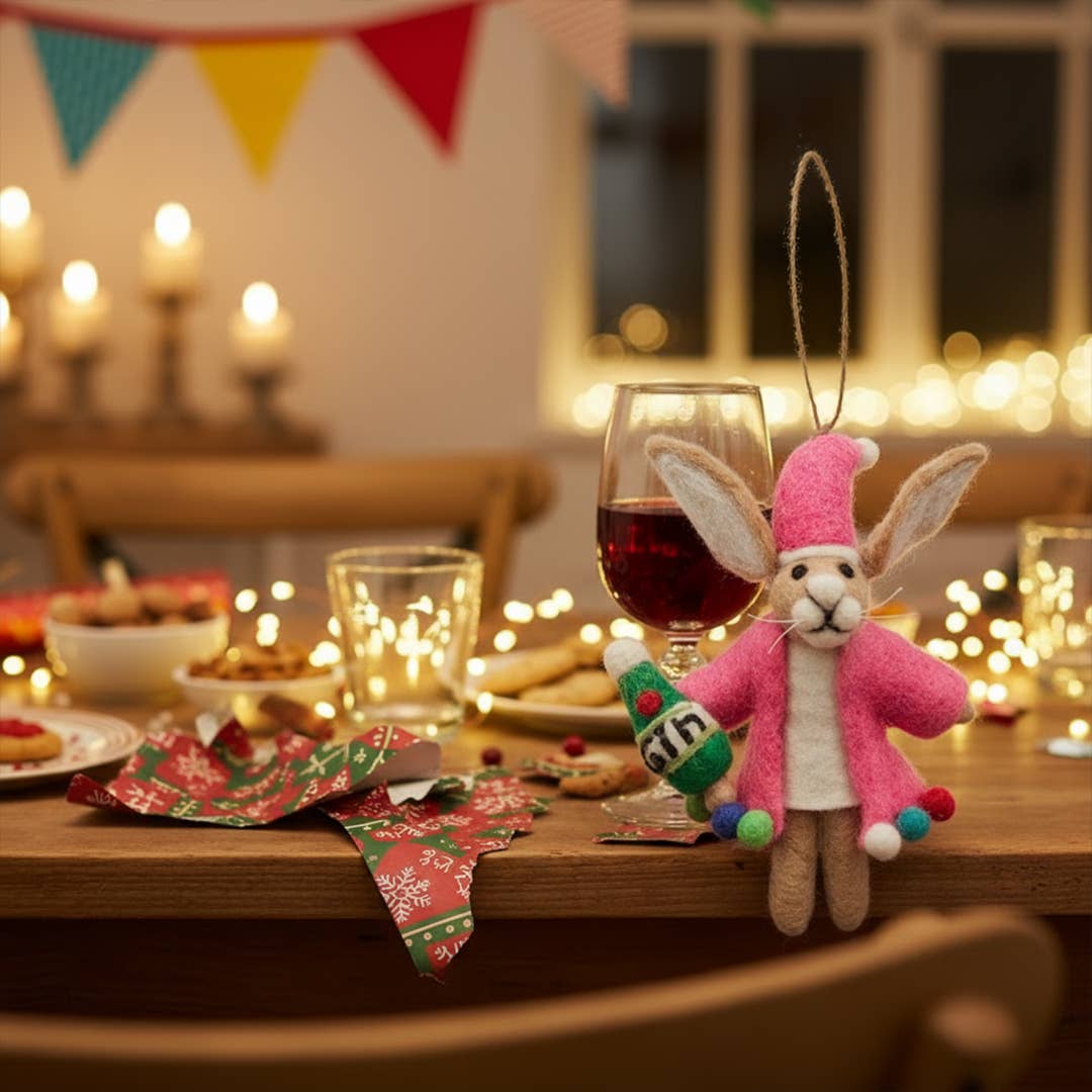 Felt Christmas Party Animal Hanging Hare Decoration