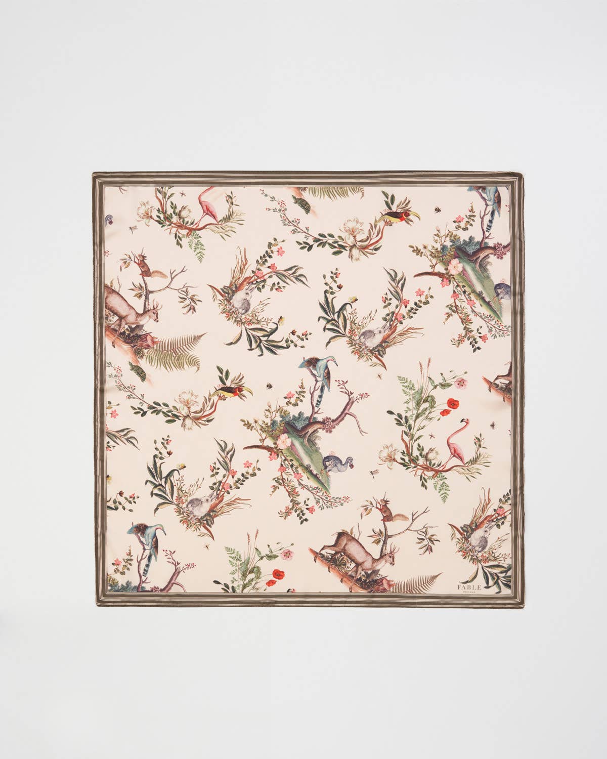 Toile de Jouy Olive Green Square Scarf - Out of the Blue