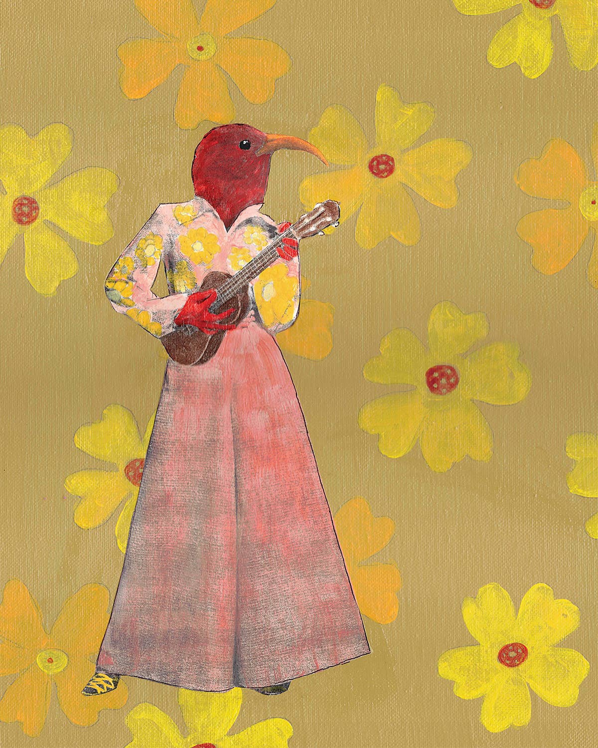 Ukulele Bird 8x10" Art Print - Out of the Blue