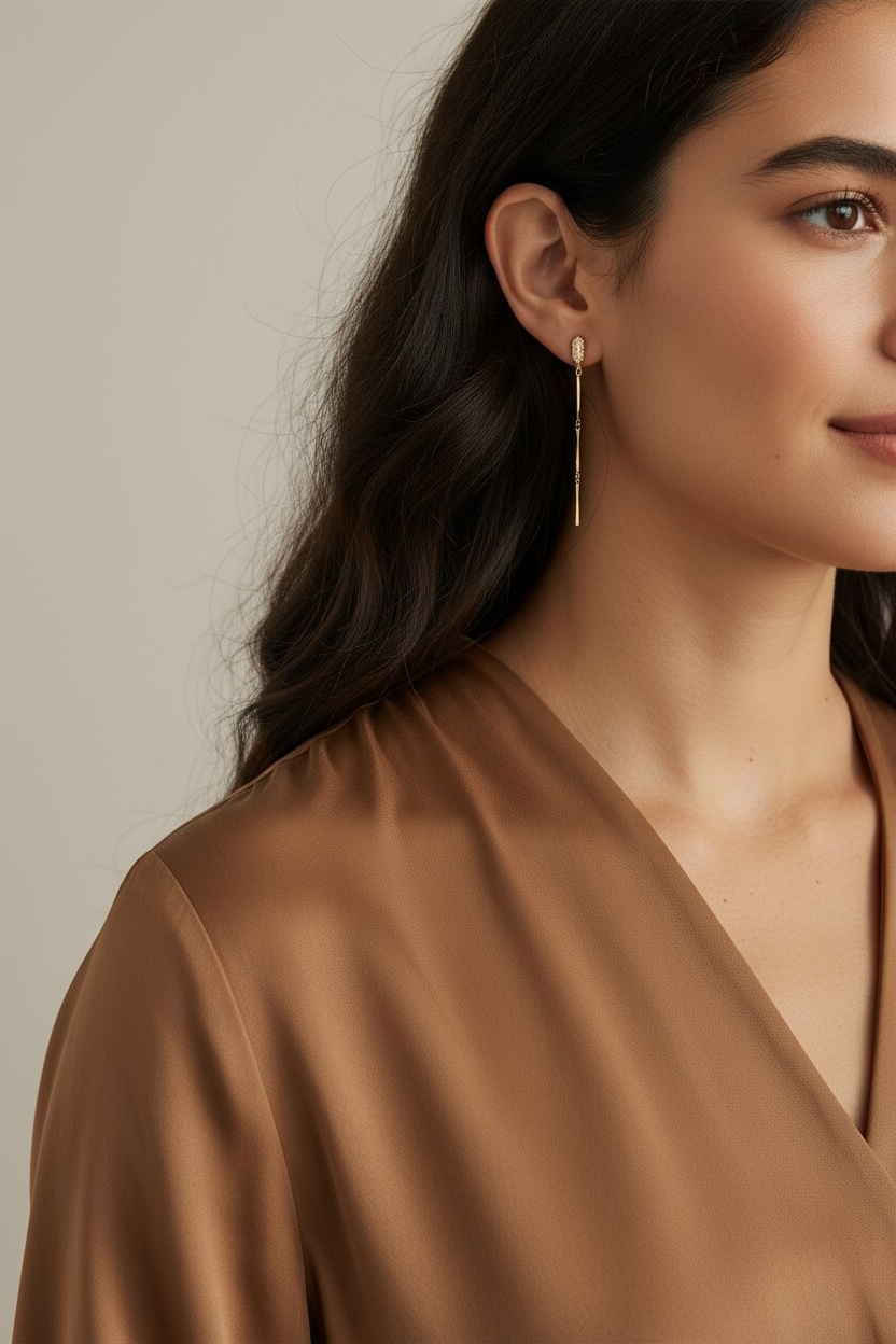 18k Gold Filled Straw Drop Earrings