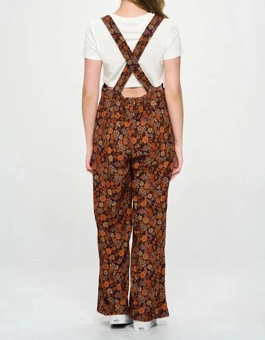 Floral Corduroy Overalls - Out of the Blue