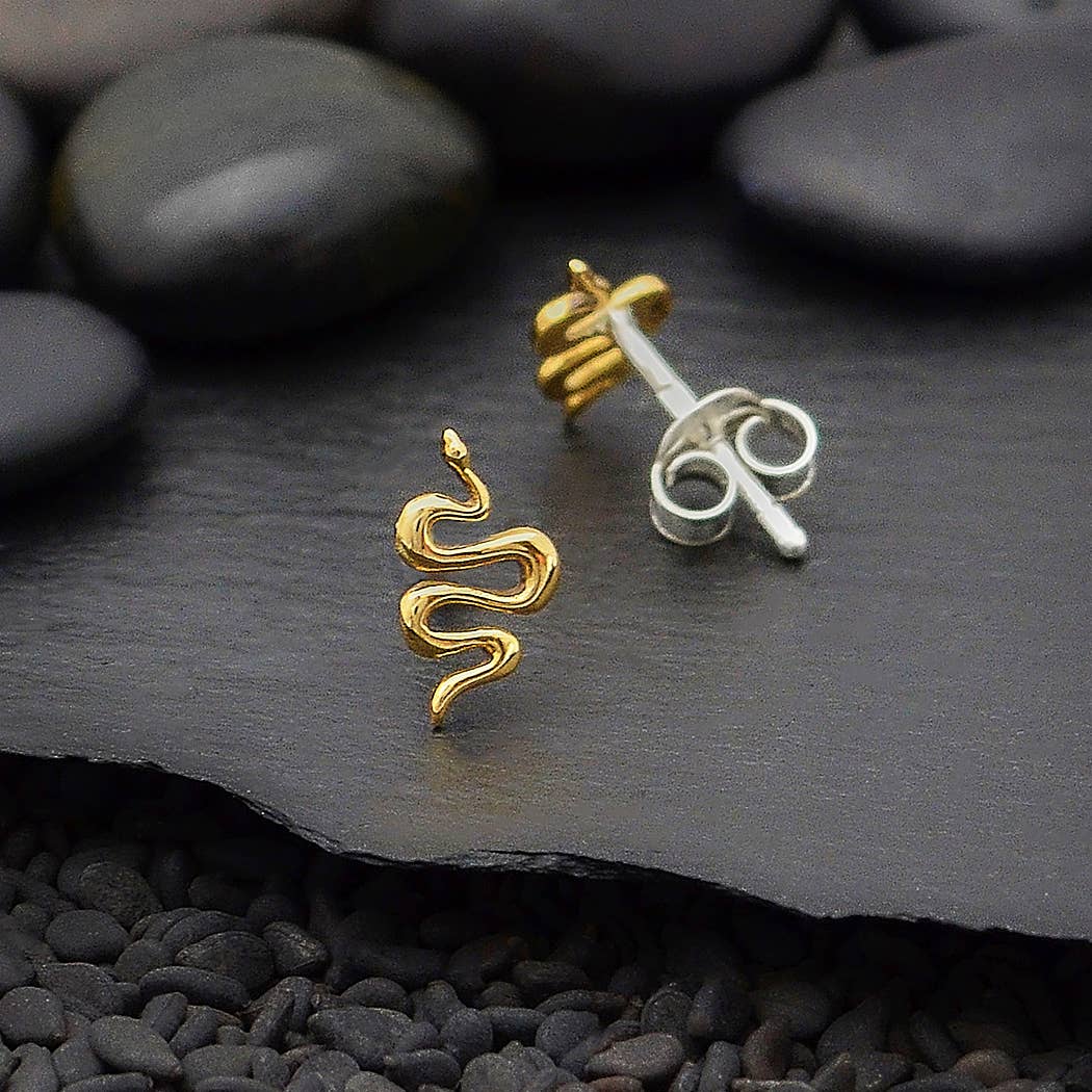 Snake Post Earrings - Out of the Blue
