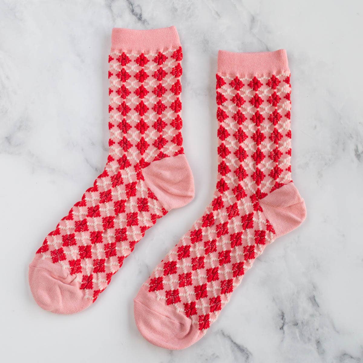 Winter Check Pattern Socks