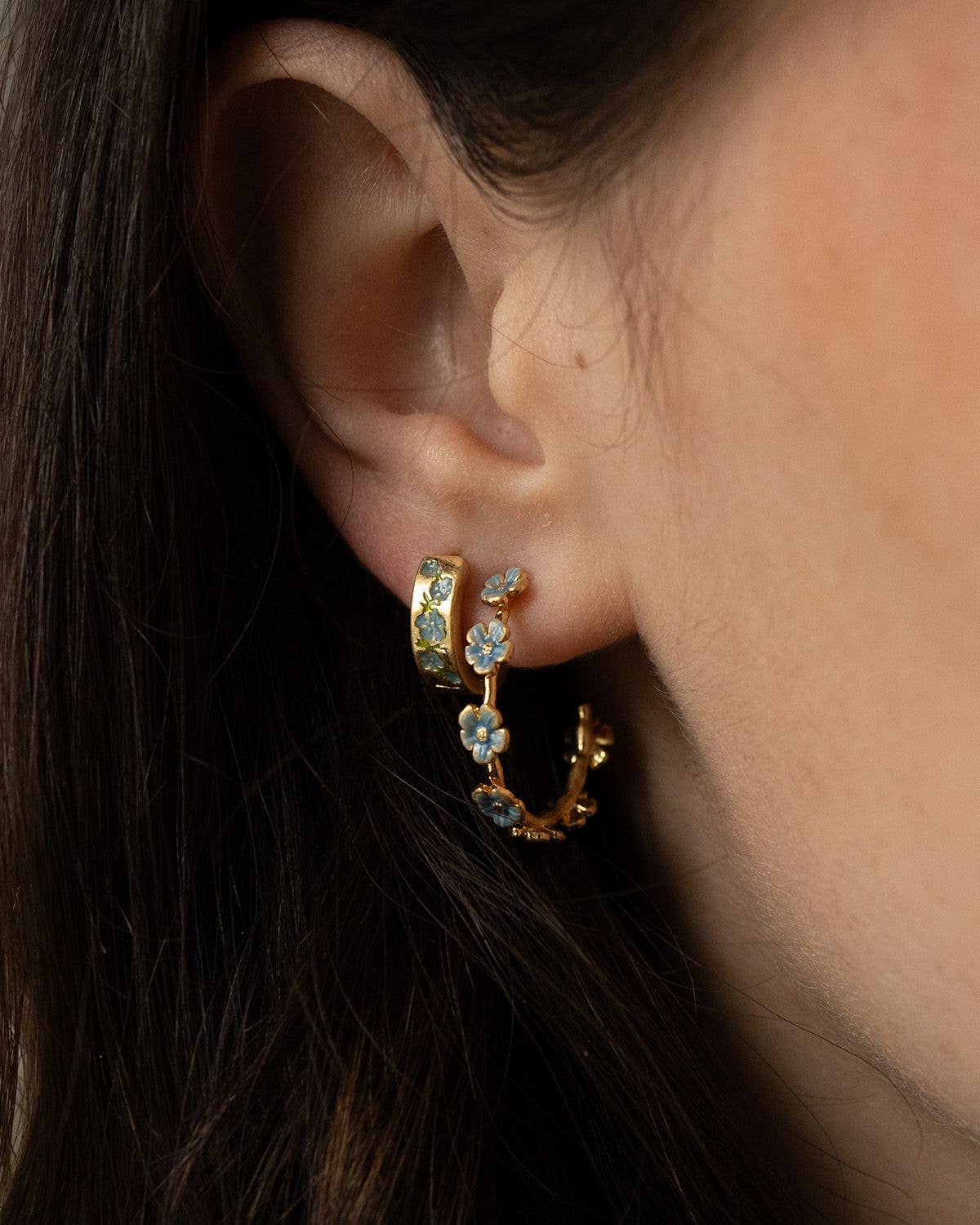 Forget-Me-Not Hoops