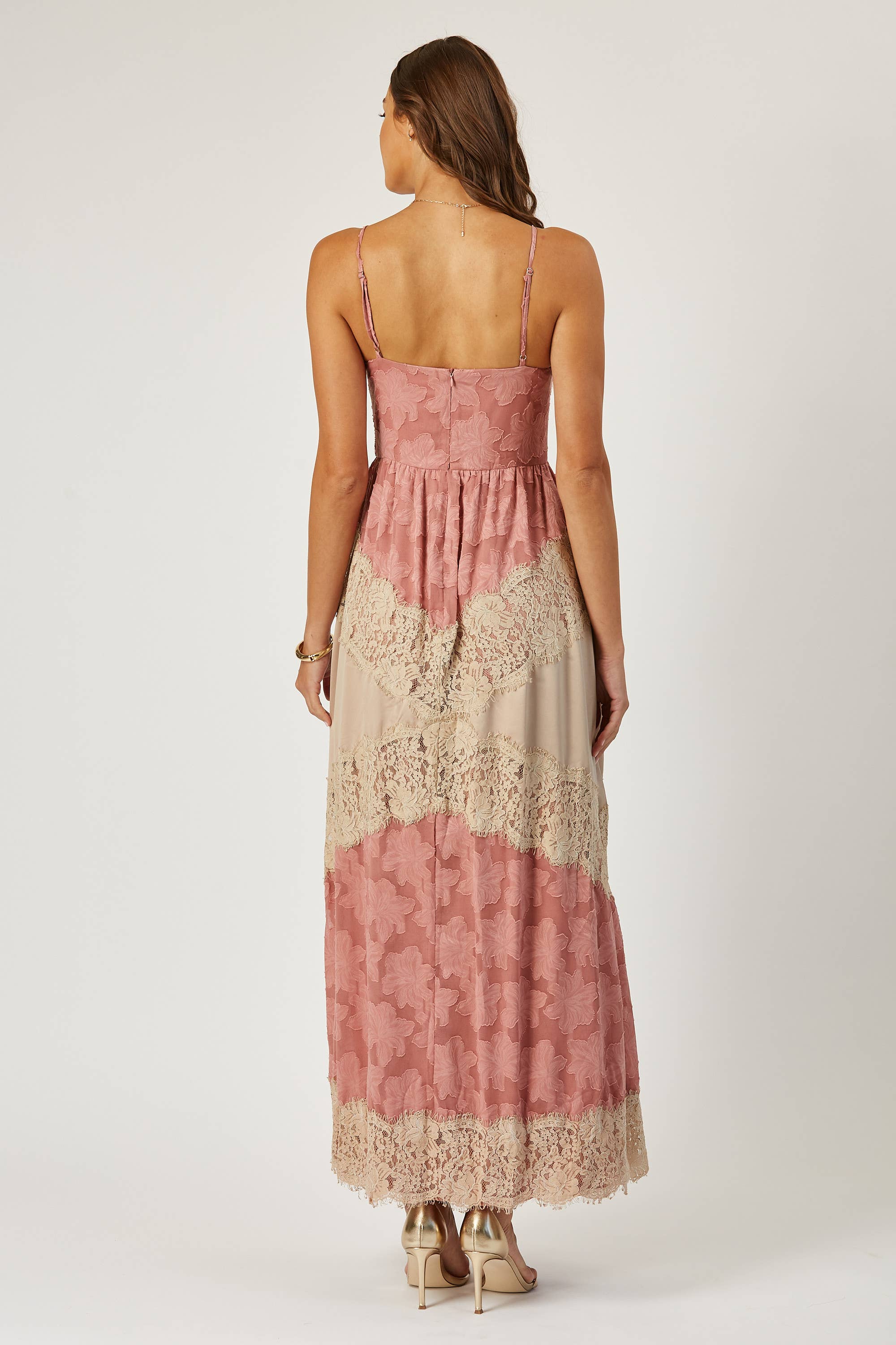 Charlotte lace and burnout maxi dress - Out of the Blue