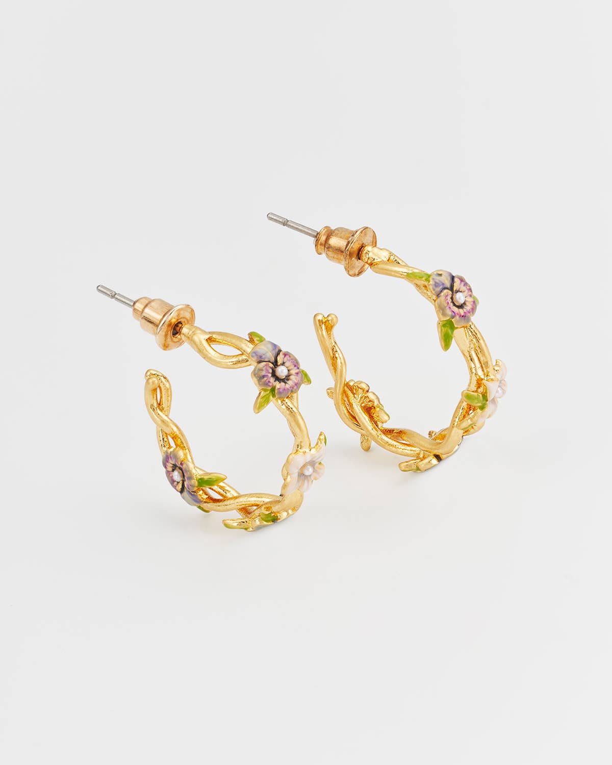 Wildflower Garden Hoop Earrings - Out of the Blue