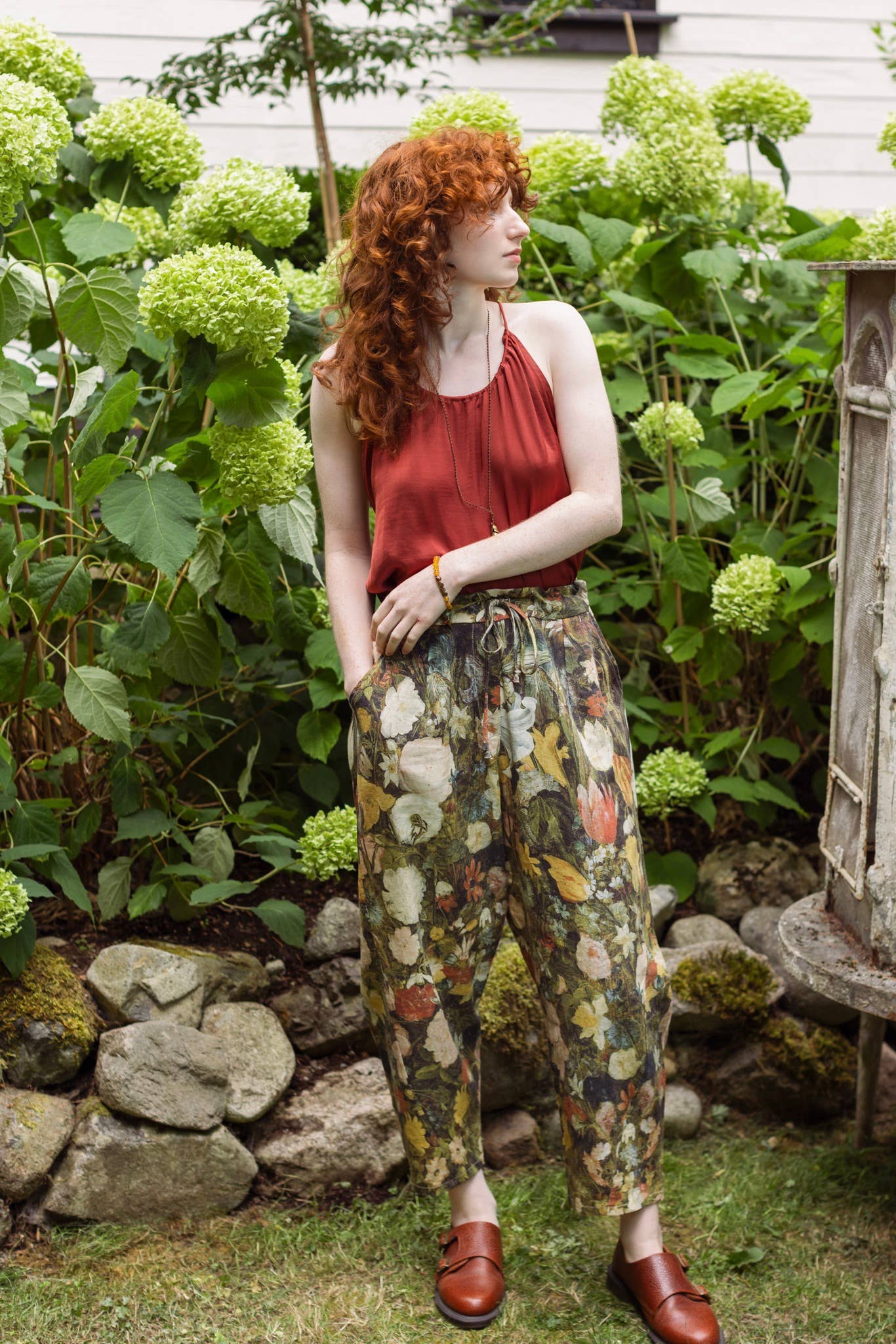 I Dream in Flowers Linen Pants - Out of the Blue