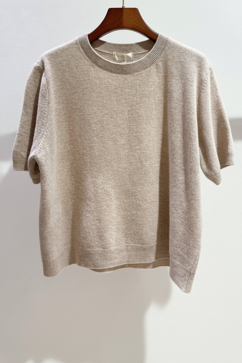 Short Sleeve Merino Wool Sweater
