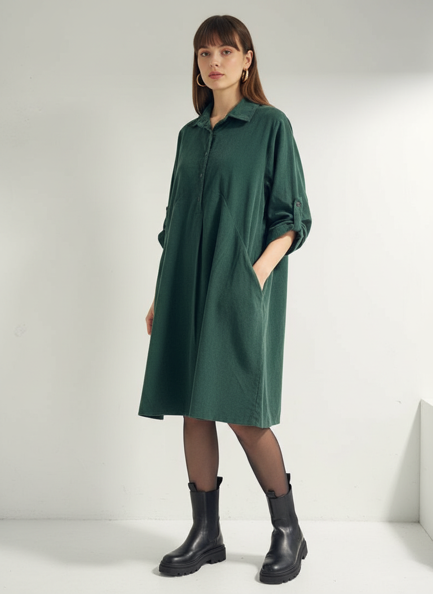 Anise Corduroy Shirtdress
