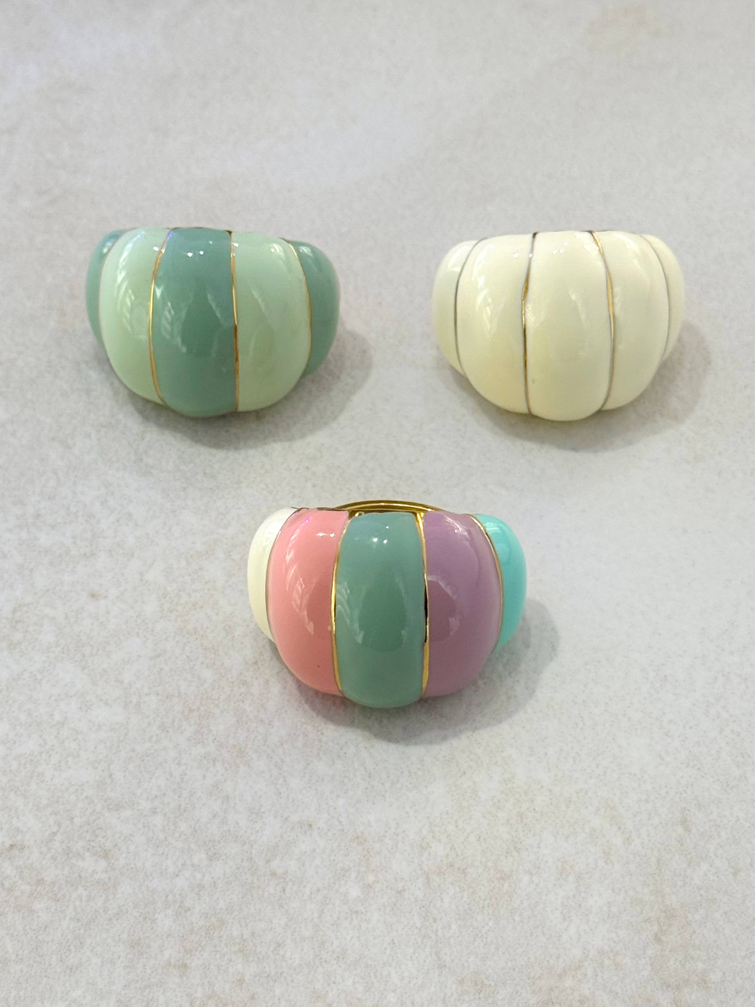 Pumpkin Adjustable Stainless Steel Enamel Ring - Out of the Blue
