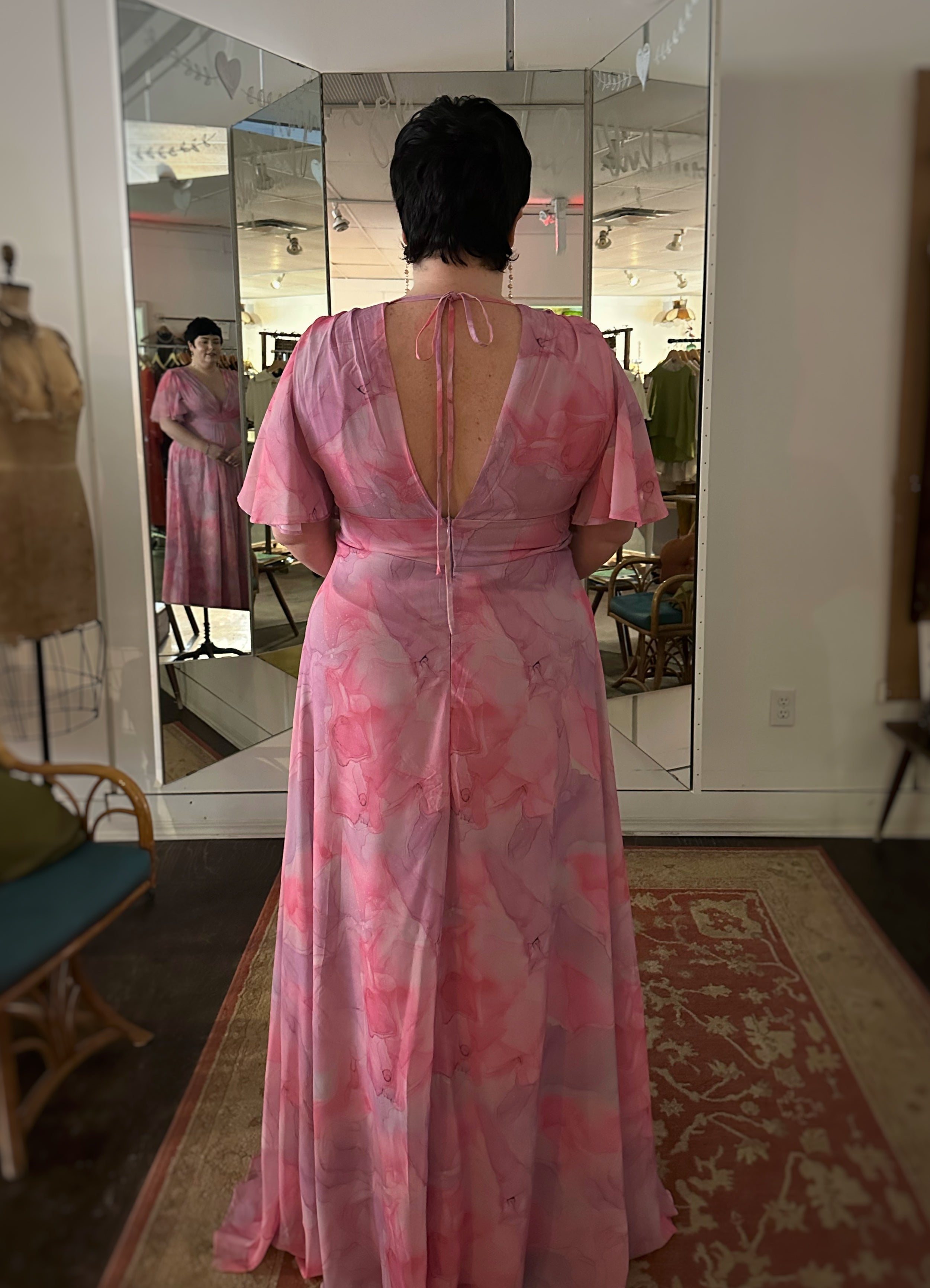 Monet Watercolor Dress - Out of the Blue