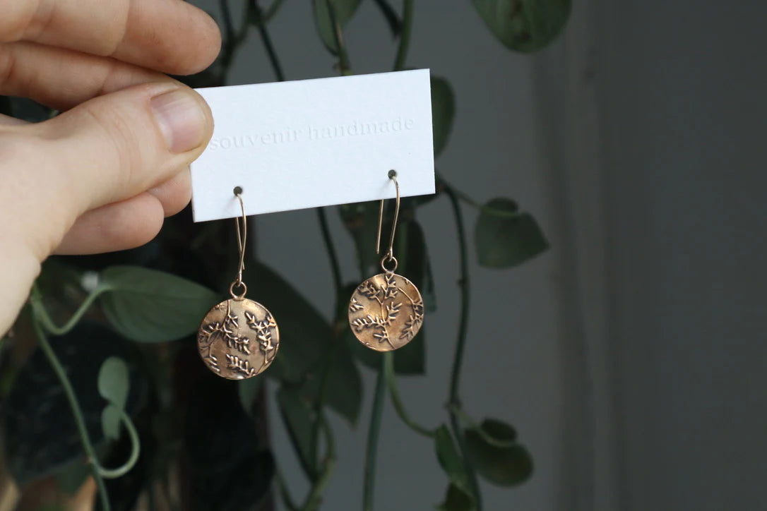 Botanic Coin Drop Earrings