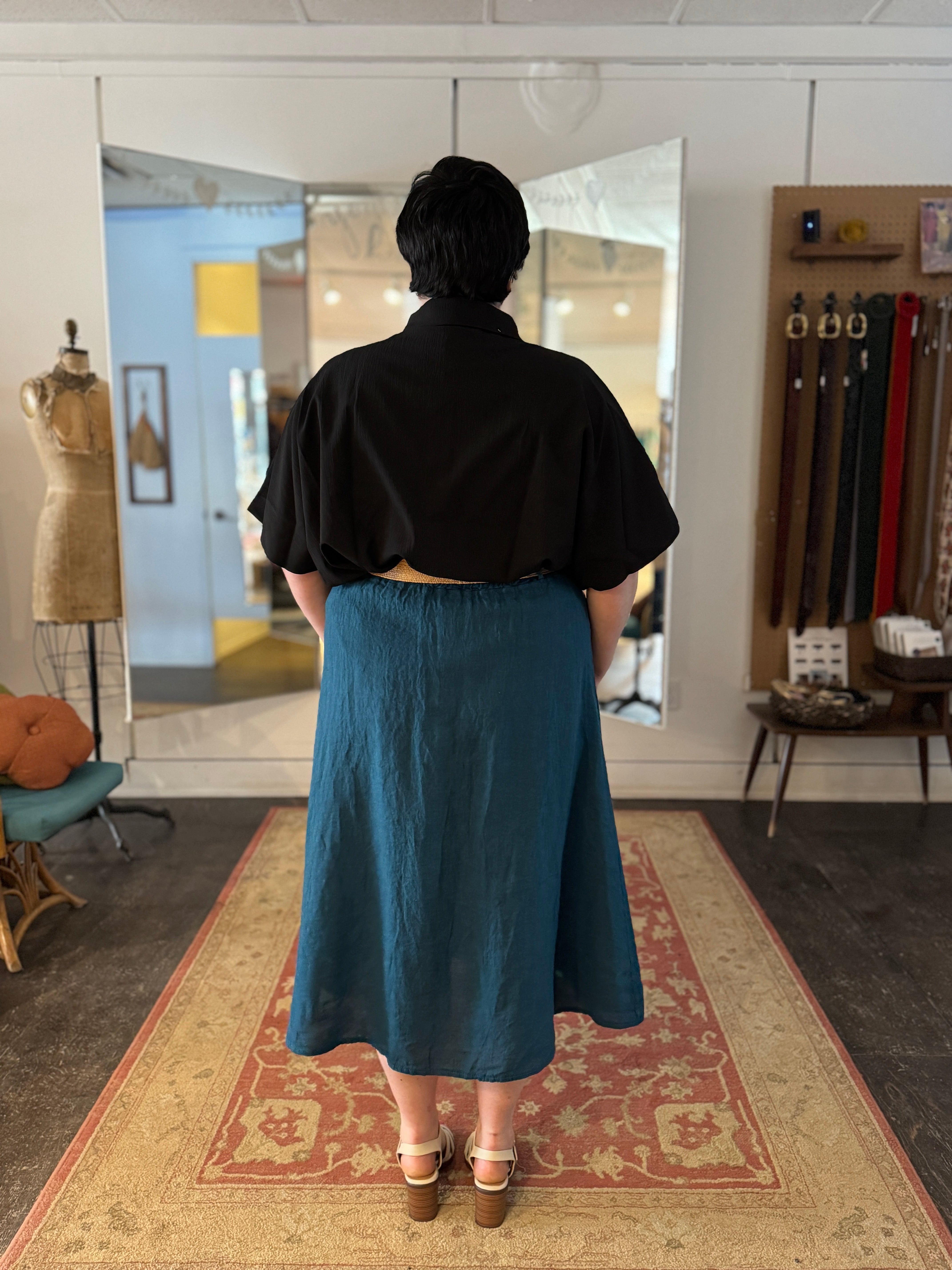 Linen Skirt - Out of the Blue