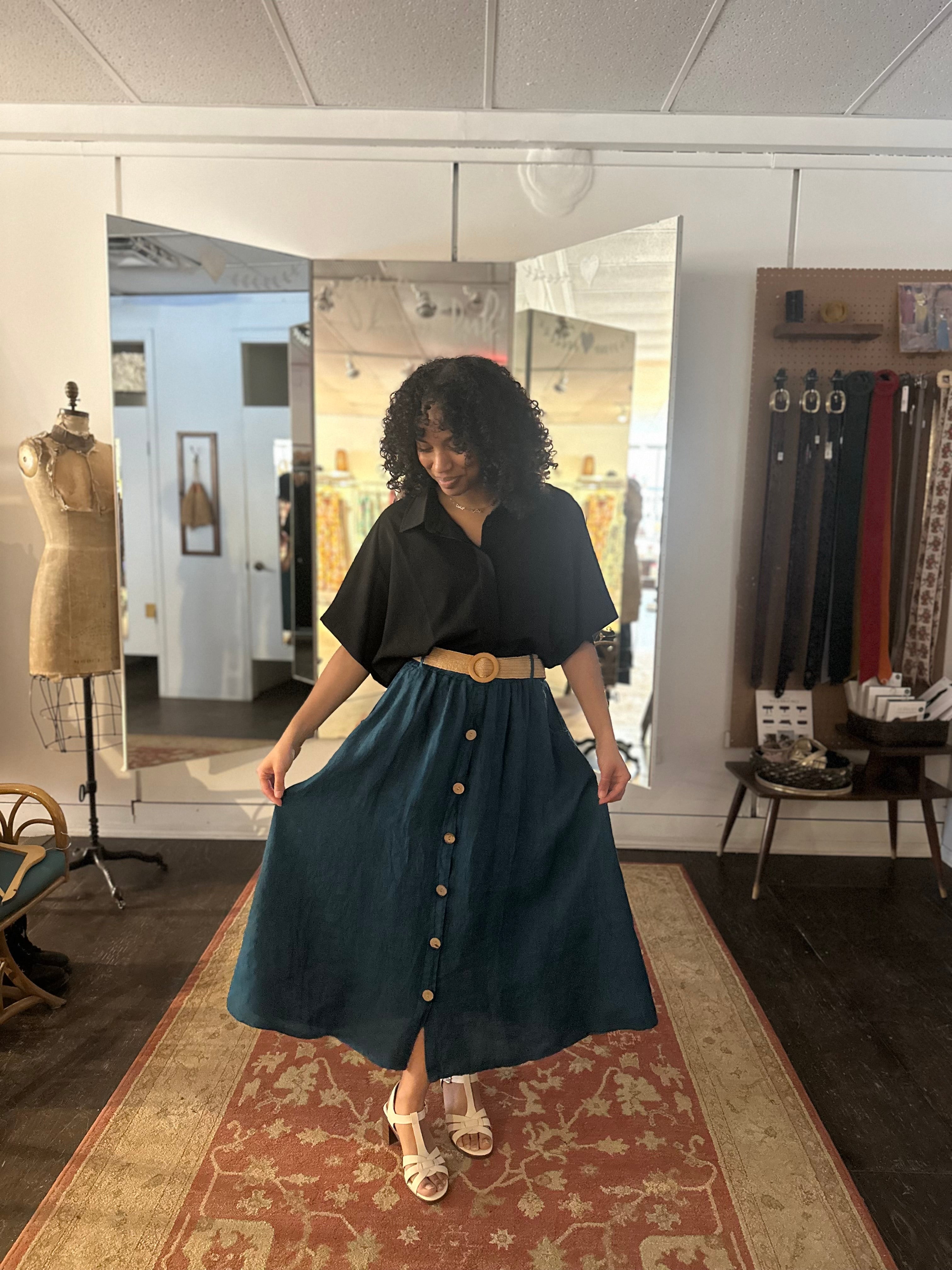 Linen Skirt - Out of the Blue