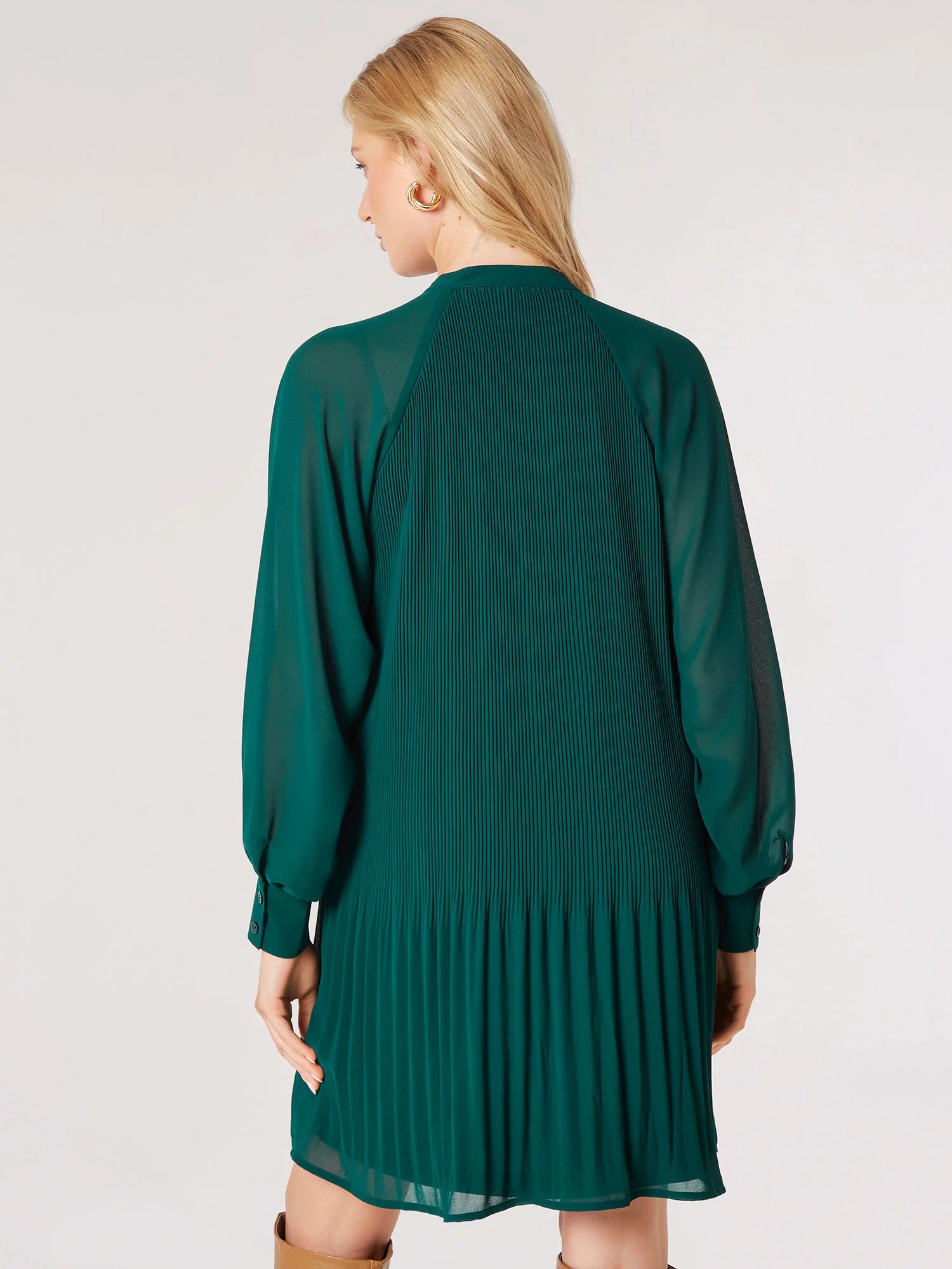 Plisse Chiffon Dress - Out of the Blue