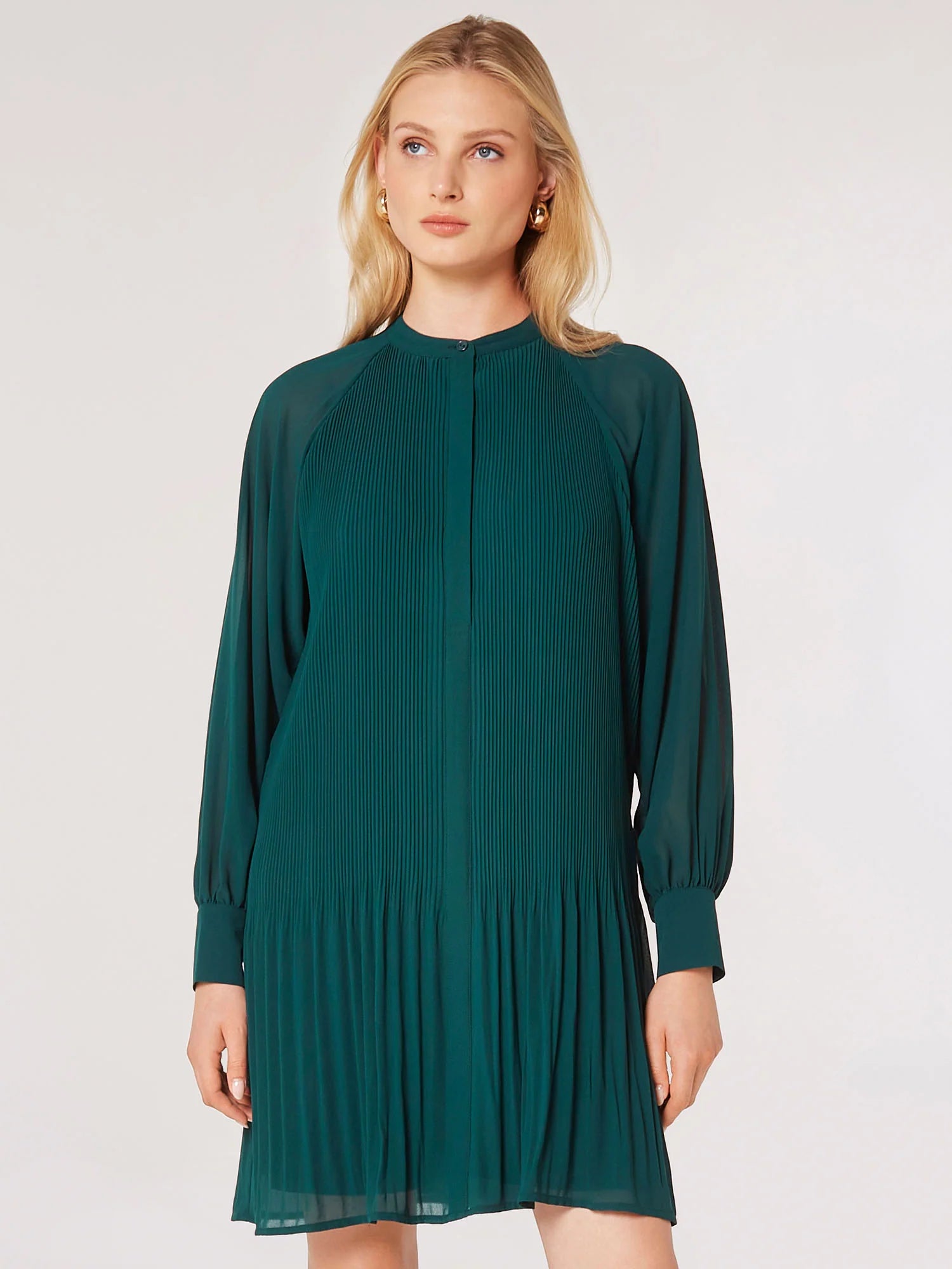 Plisse Chiffon Dress - Out of the Blue
