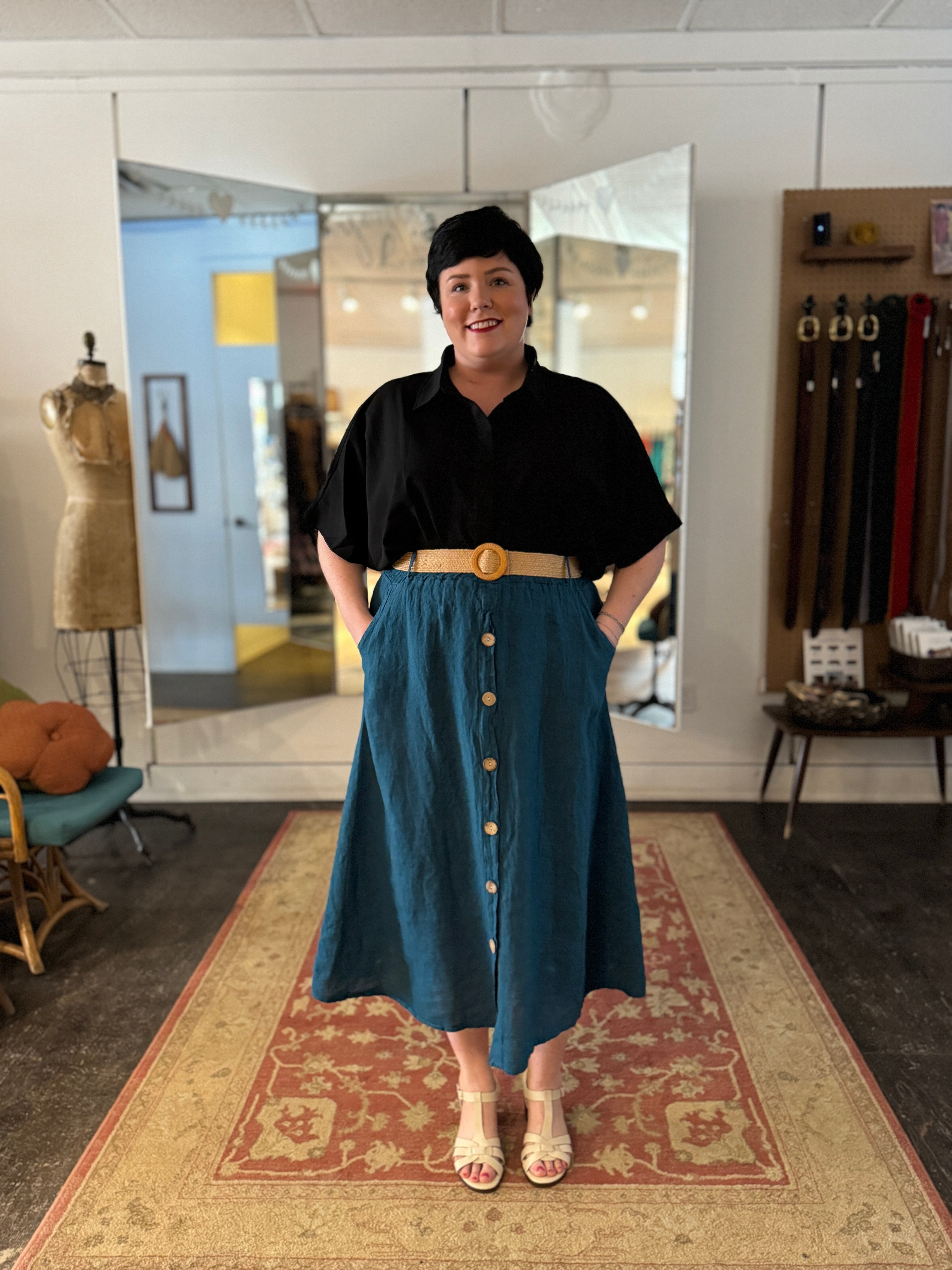 Linen Skirt - Out of the Blue