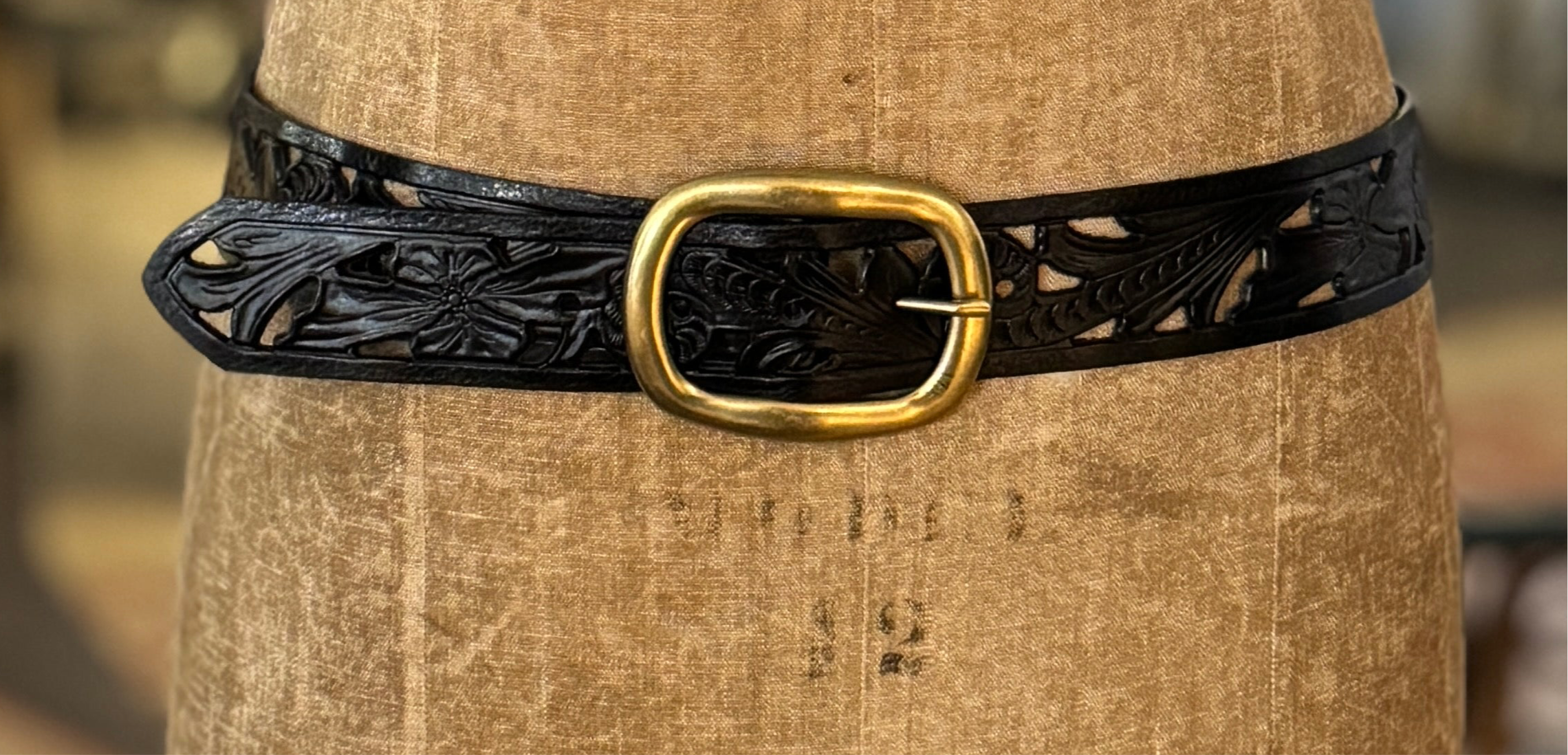 Leather Cut -Out Belt - Out of the Blue