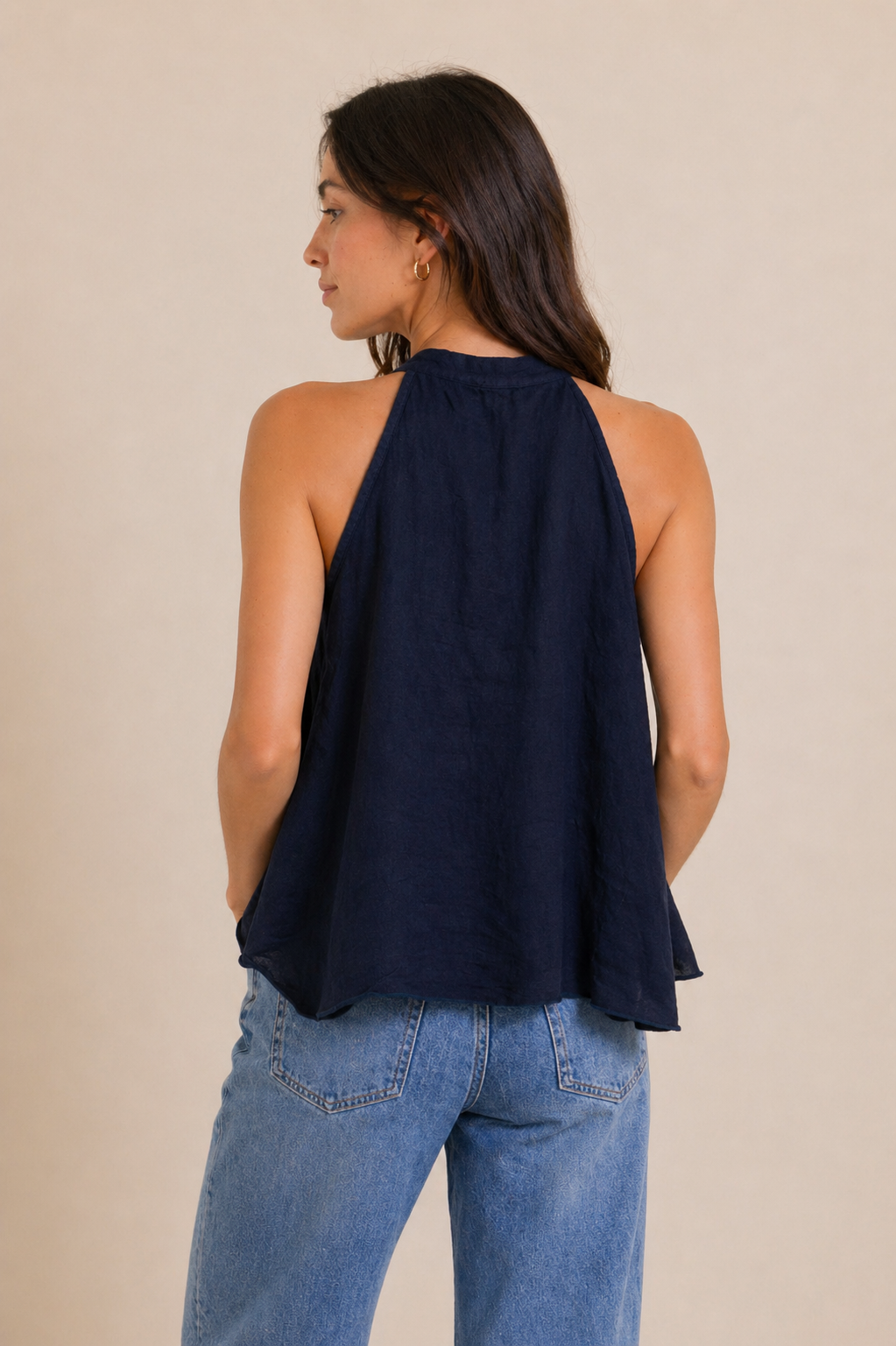 Avery Linen Top - Out of the Blue