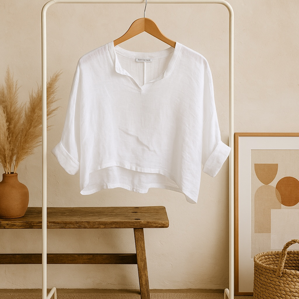 June Linen Top - Out of the Blue