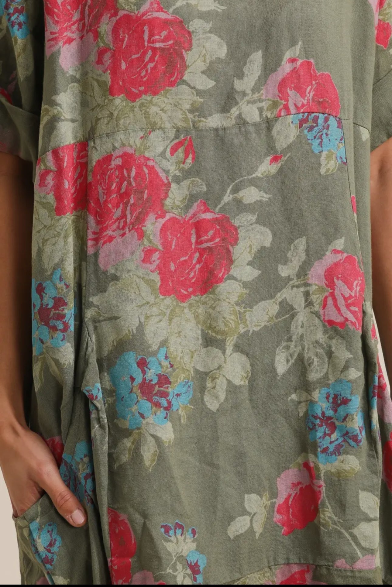 Floral Linen Dress - Out of the Blue