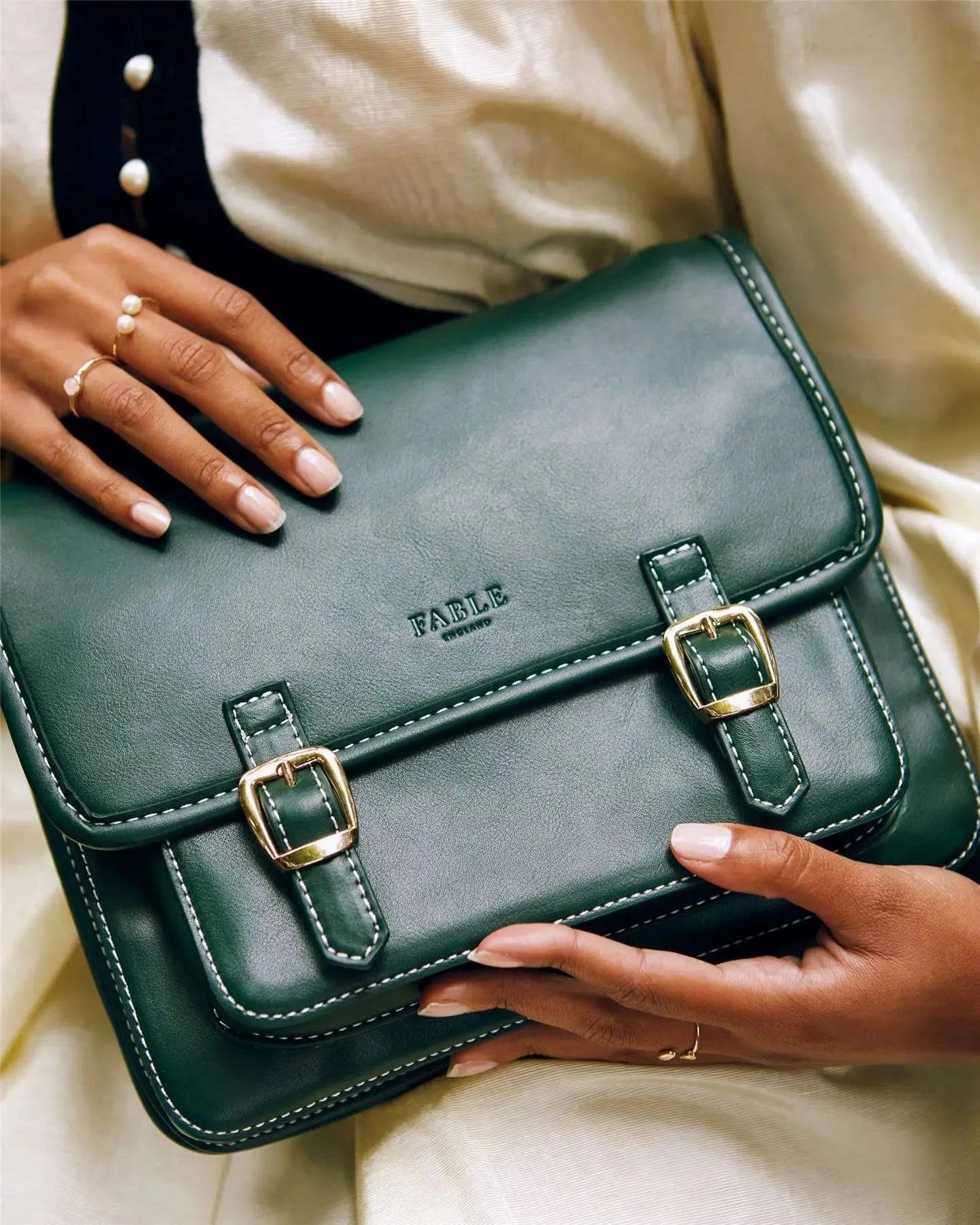 Into the Woods Green Satchel - Out of the Blue
