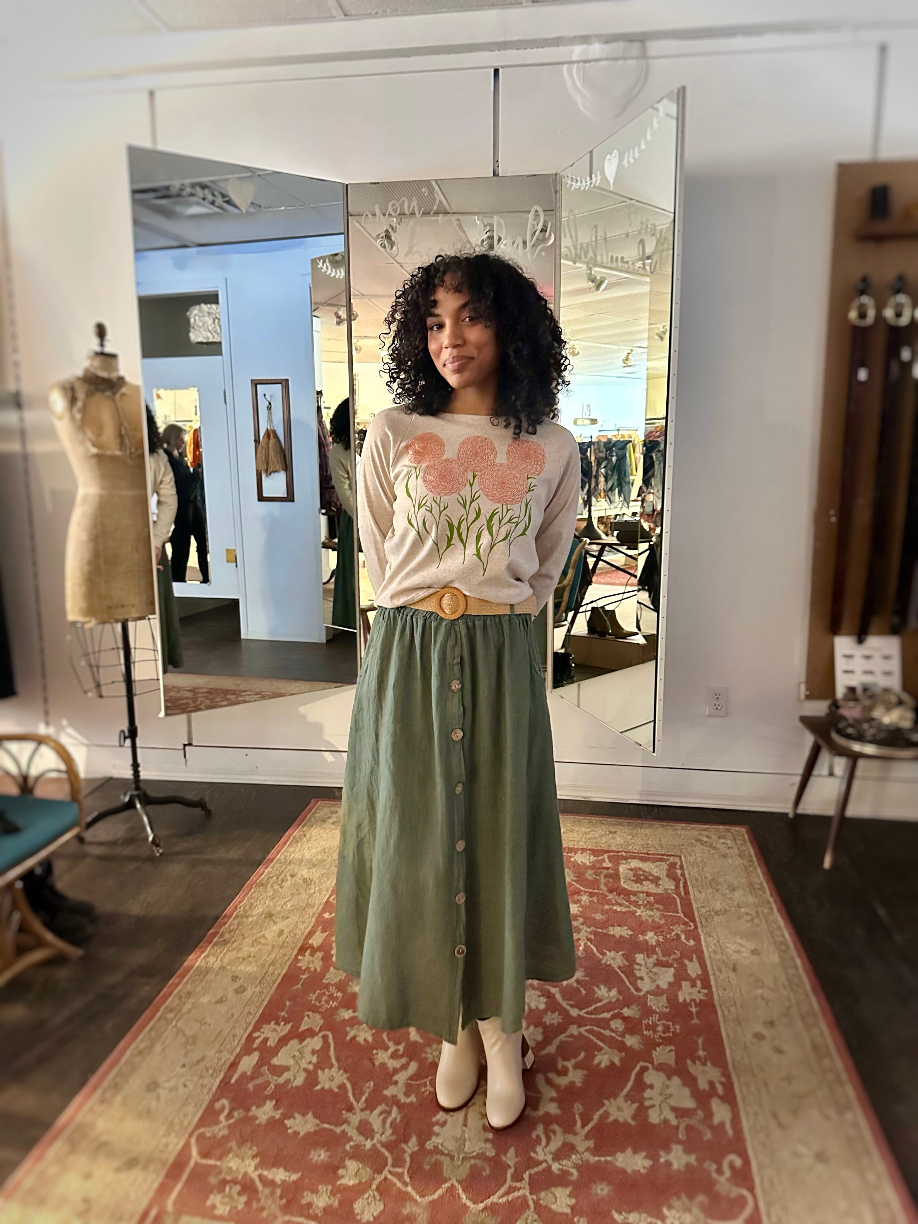 Linen Skirt - Out of the Blue