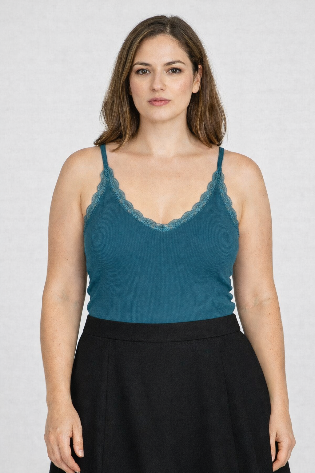 Bamboo Lace Trim Tank - Out of the Blue