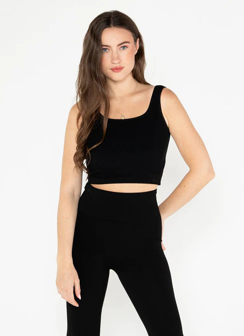 BAMBOO SQUARE NECK TANK - Out of the Blue