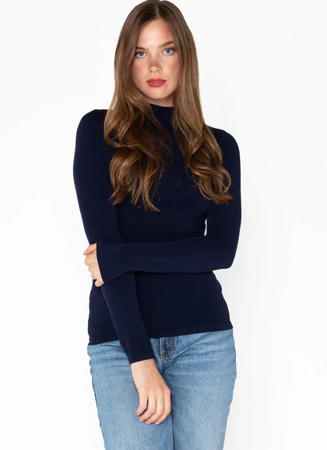 MOCK NECK L/S BAMBOO - Out of the Blue