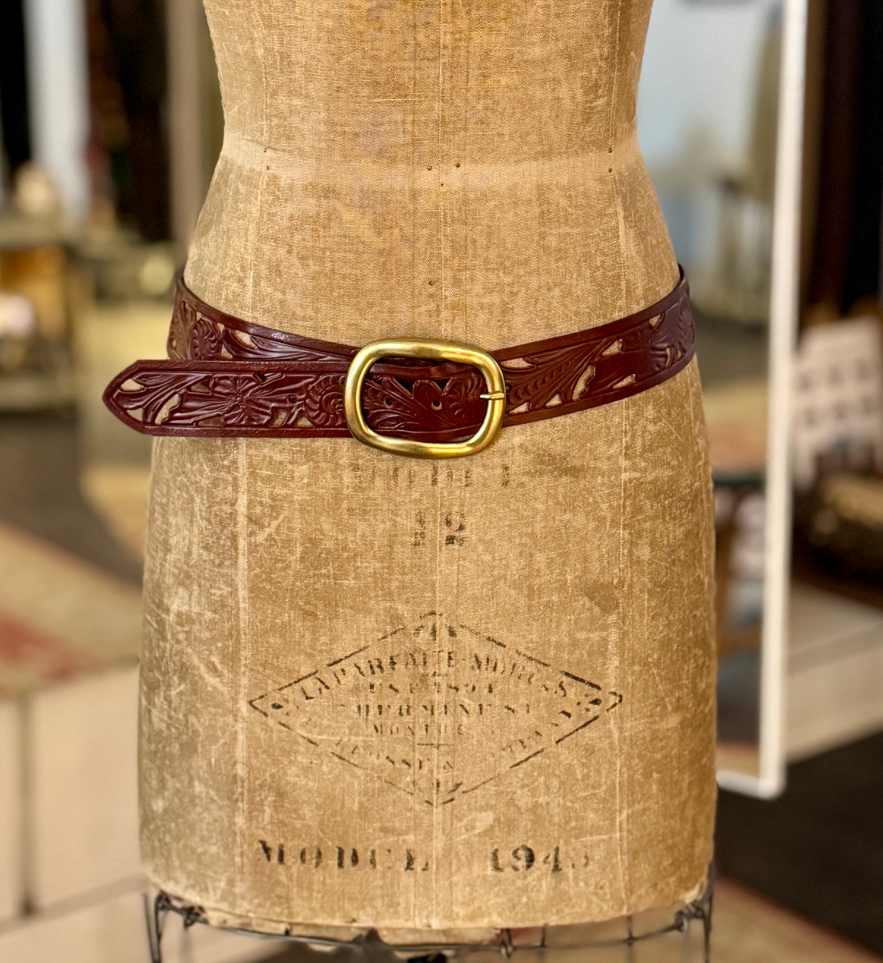 Leather Cut -Out Belt - Out of the Blue