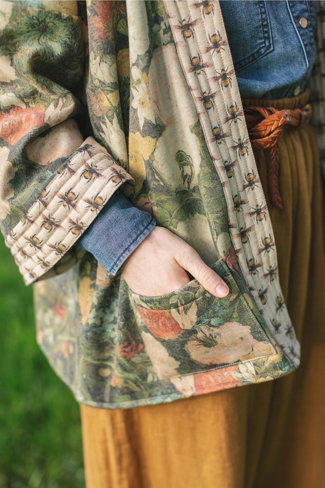 Dream In Flowers Fleece Jacket - Out of the Blue
