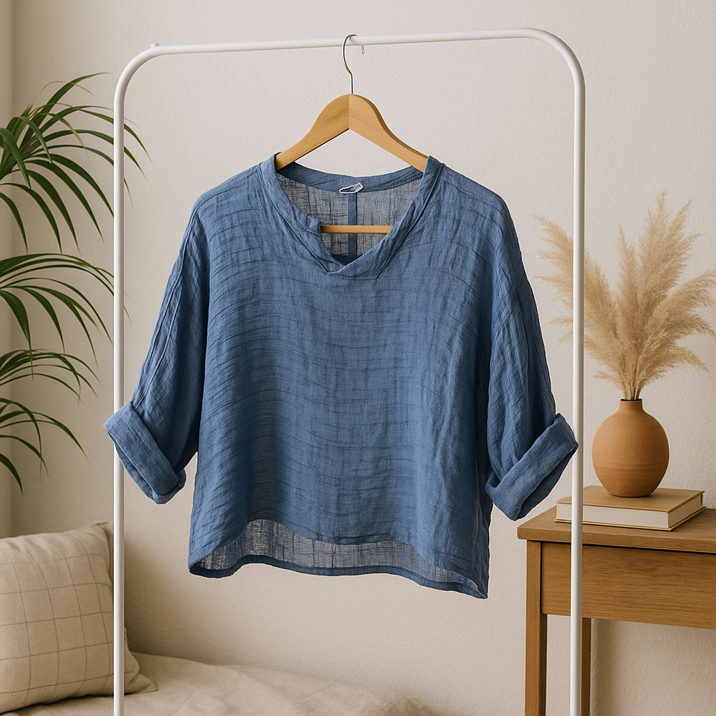 June Linen Top - Out of the Blue